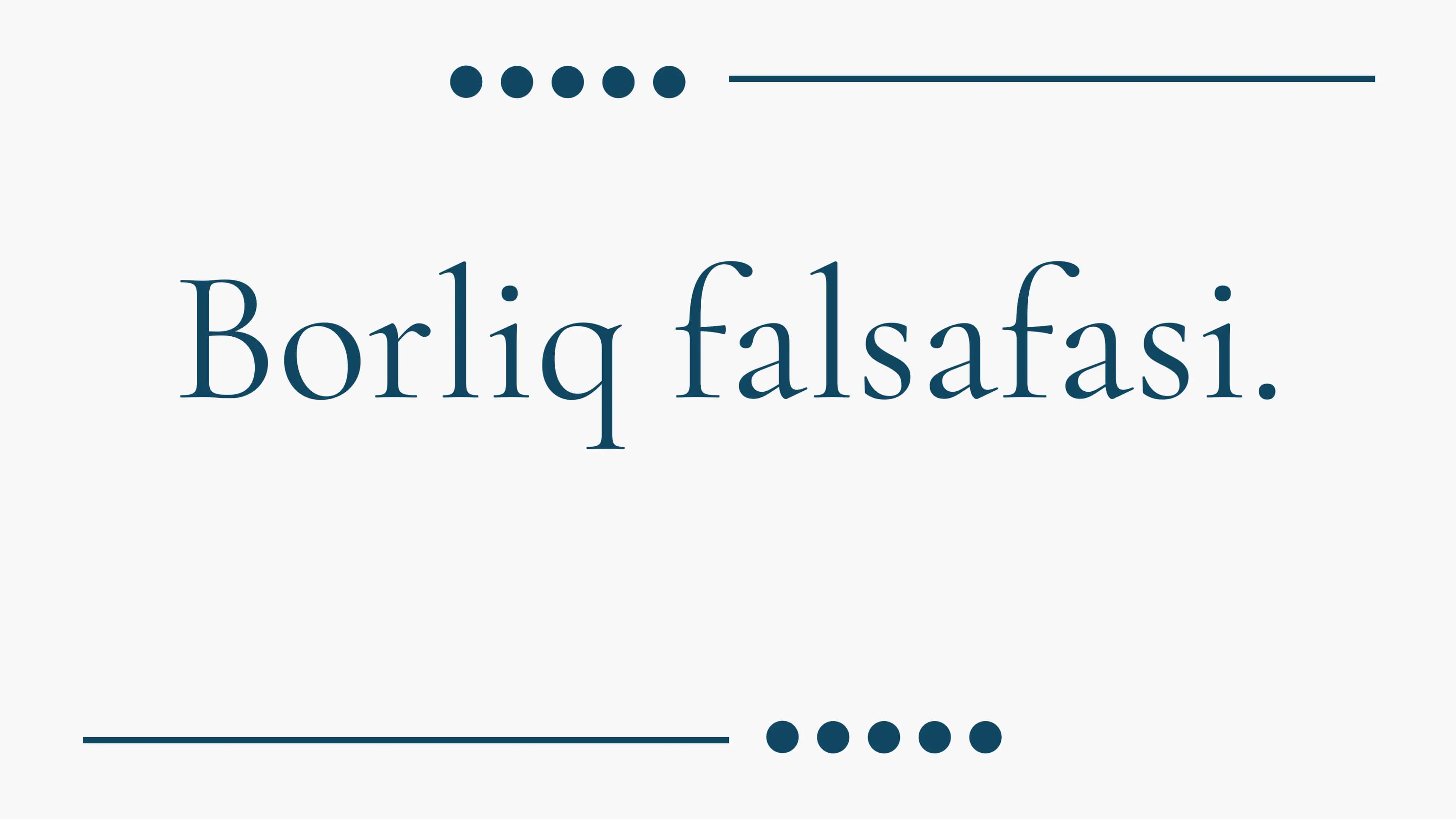 Borliq falsafasi 1