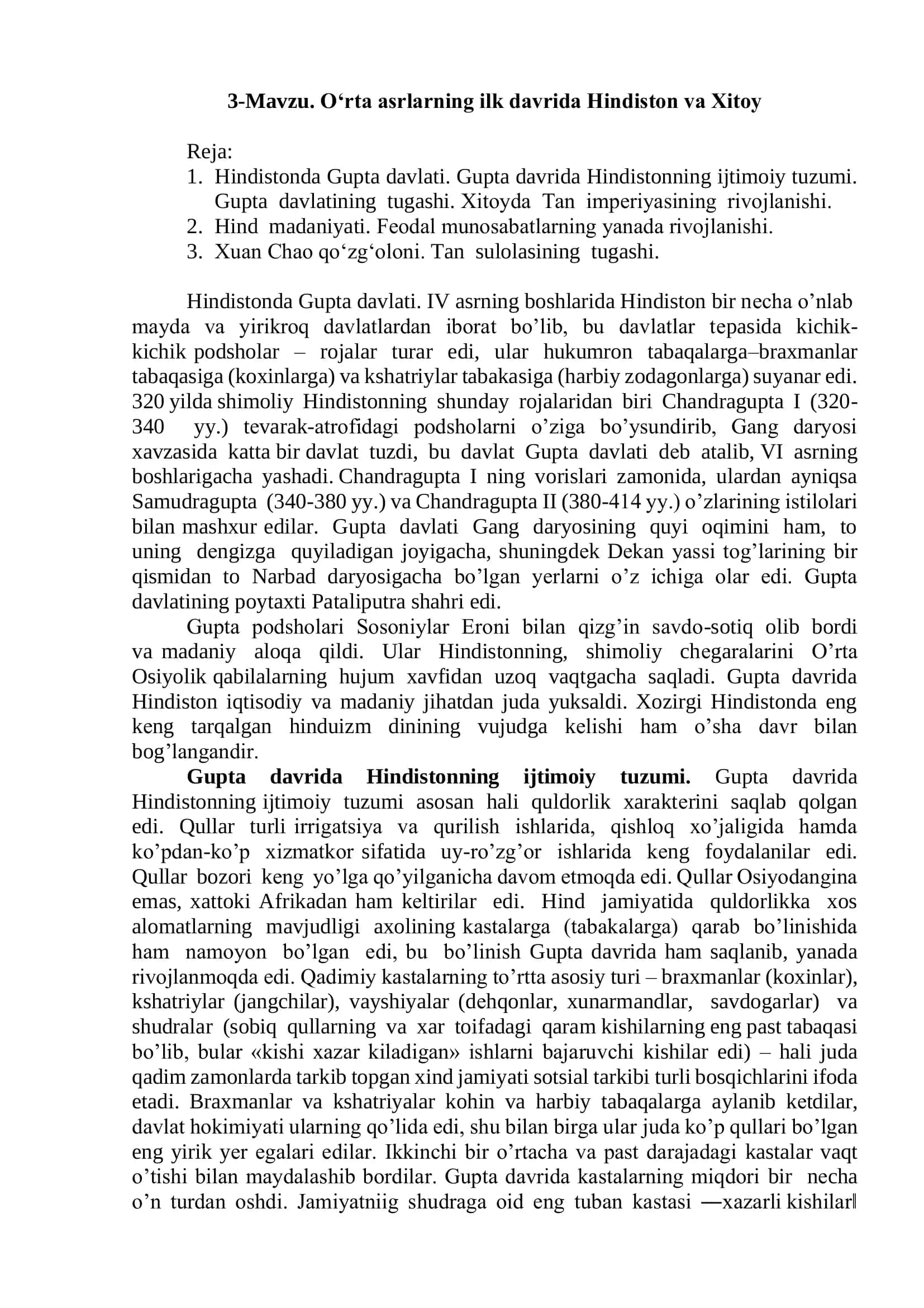 Hindiston va Xitoyning ilk davri 1