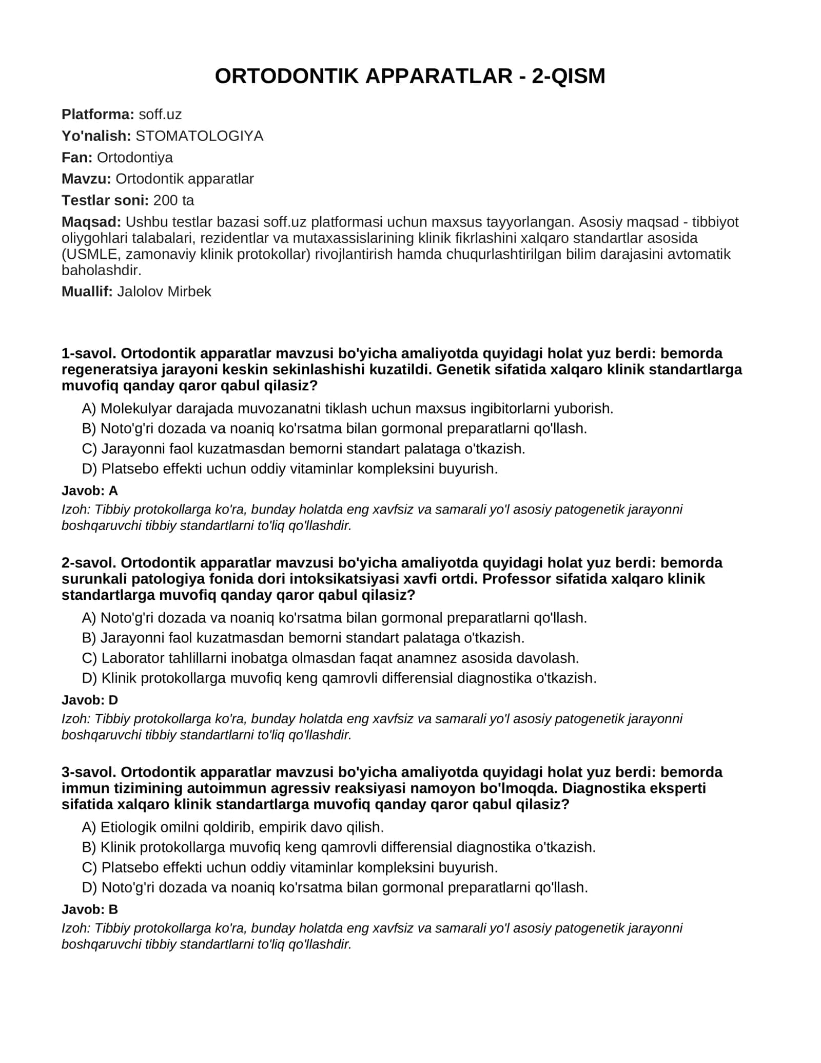 Ortodontik apparatlar - 2-QISM 1
