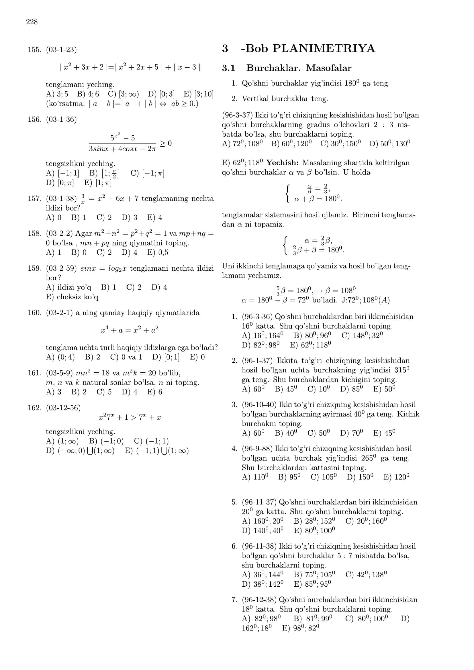 Oq to’plam - geometriya 1