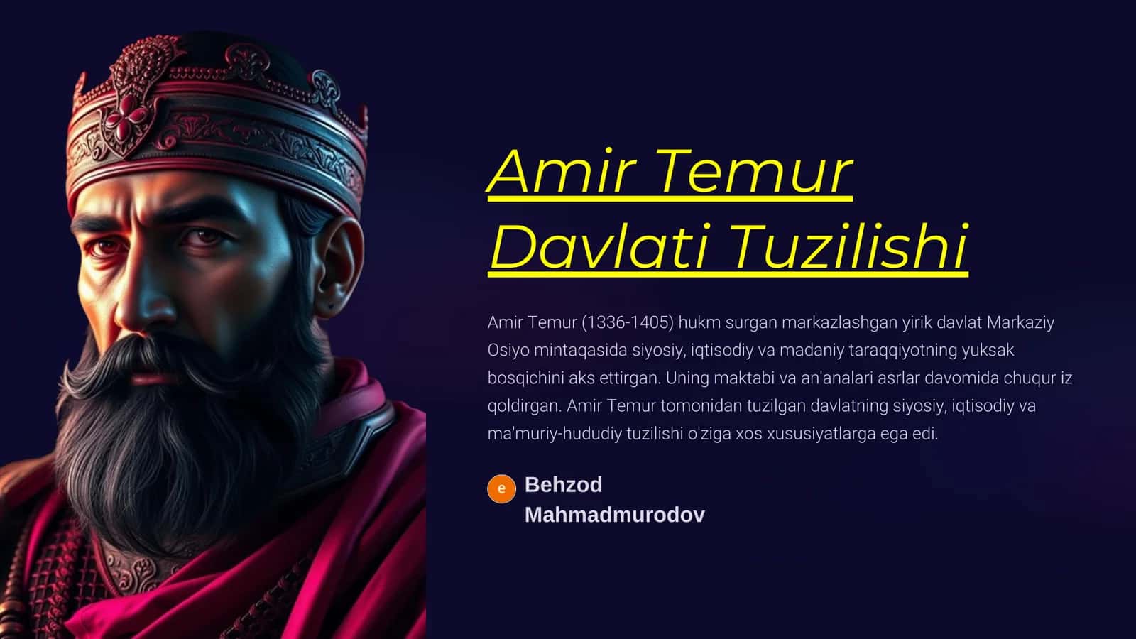 Amir Temur Davlati Tuzilishi 1