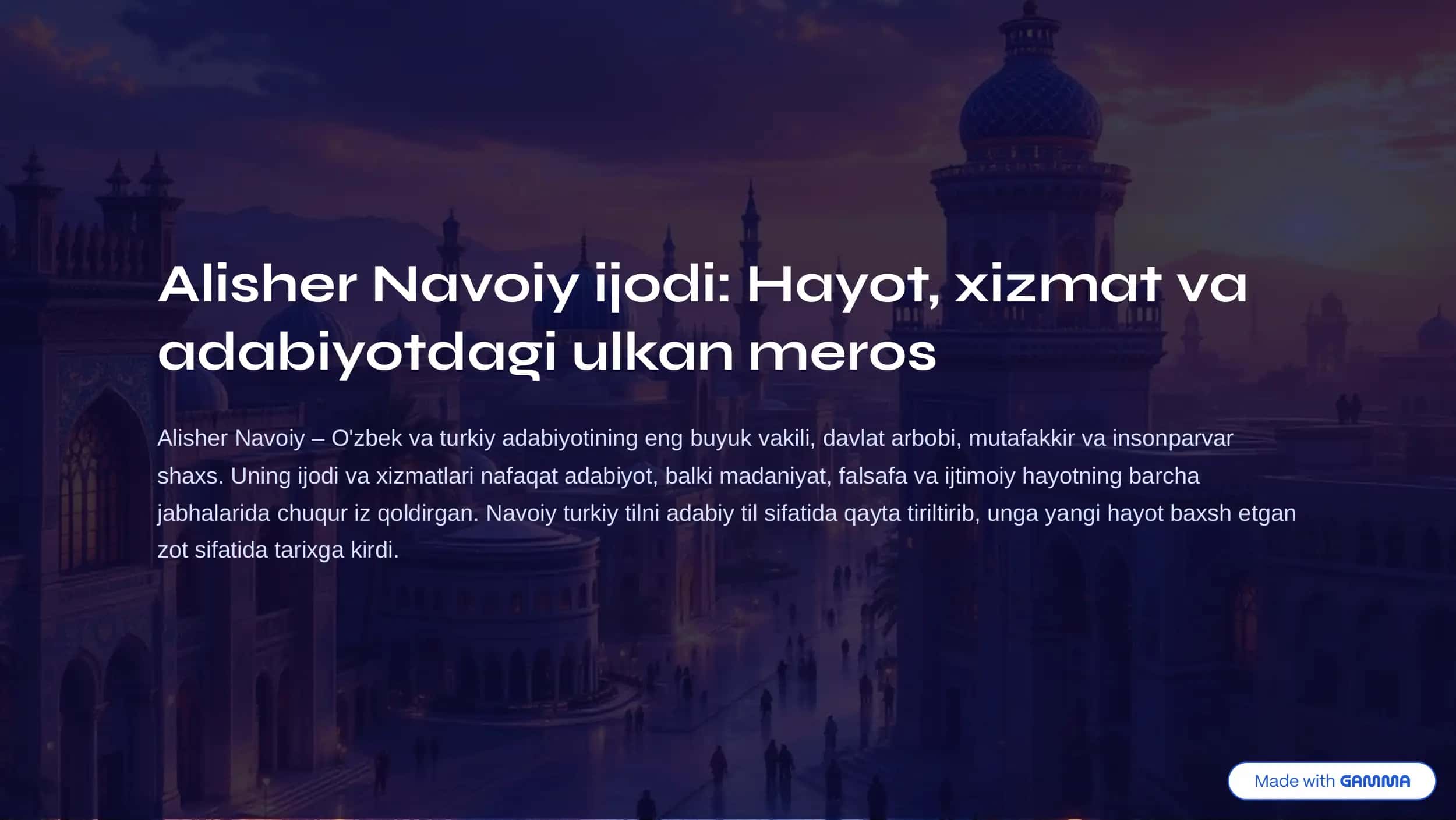 Alisher Navoiy ijodi 1