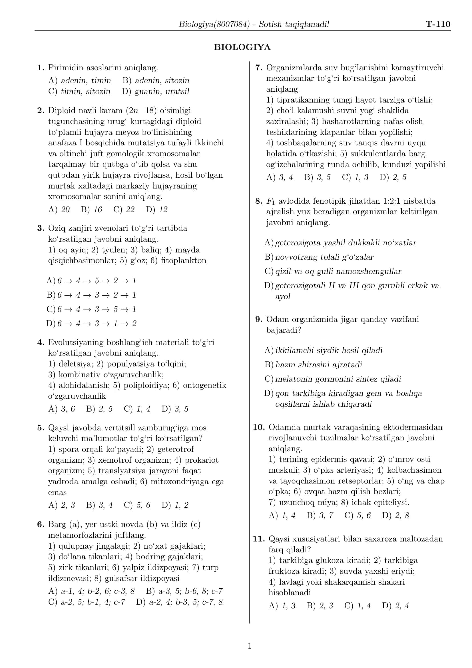 Biologiya 1