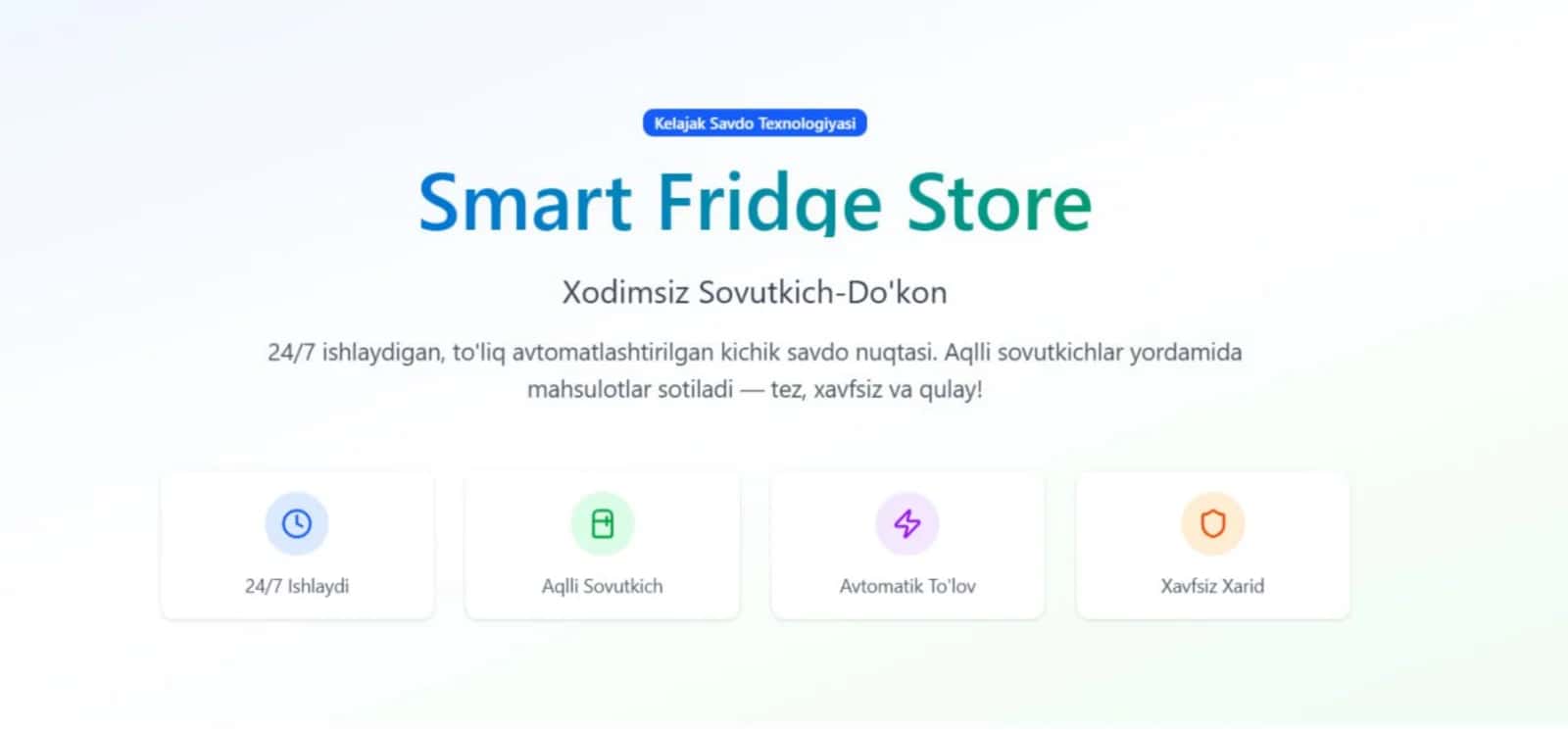 Xodimsiz Sovutgich- Doʻkon 1
