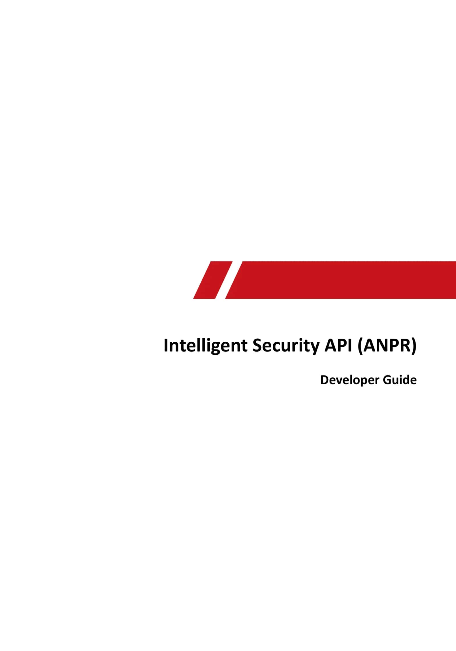 Intelligent Security API (ANPR) Developer Guide 1
