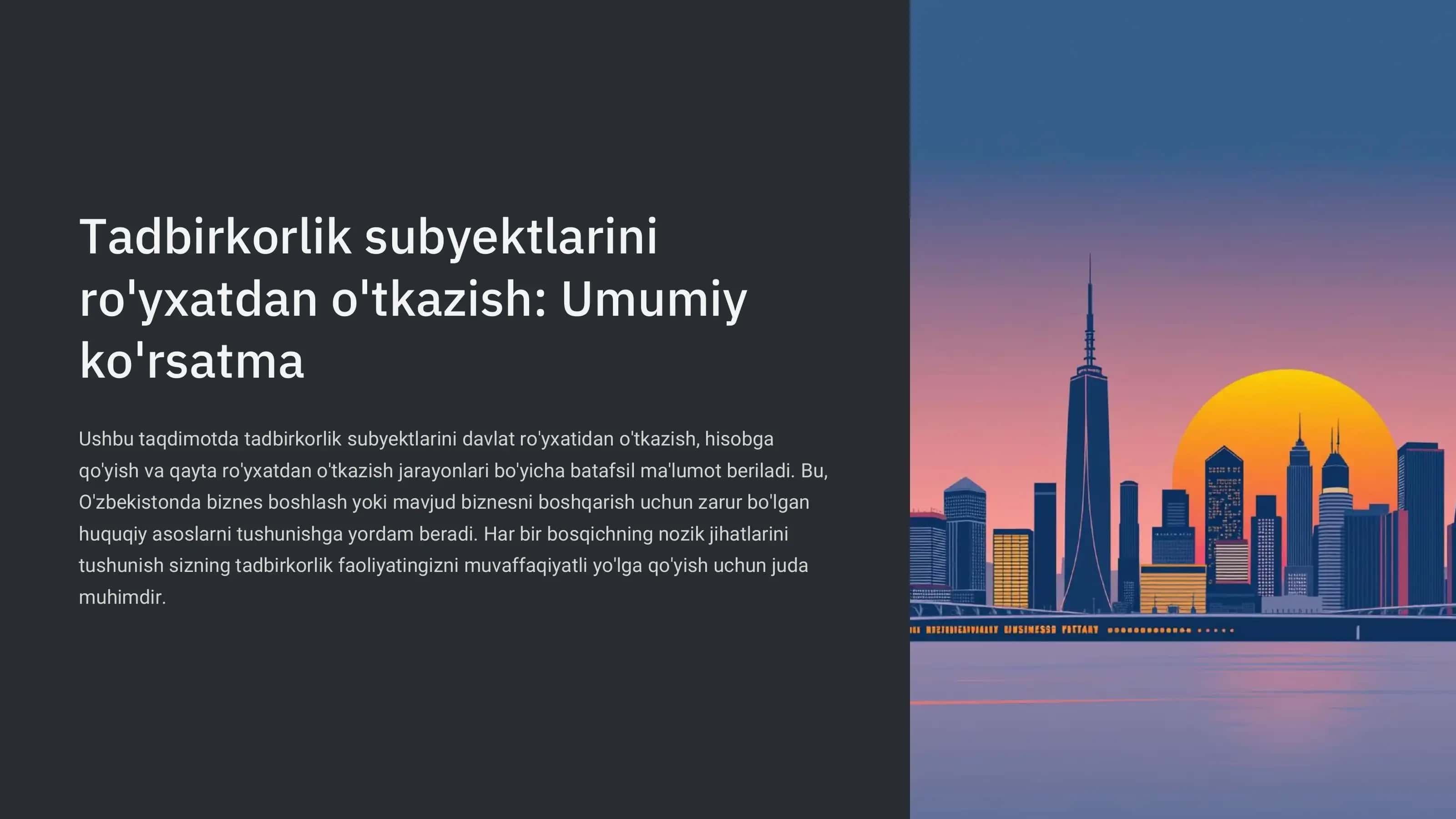 Tadbirkorlik subyektlarini ro'yxatdan o'tkazish 1