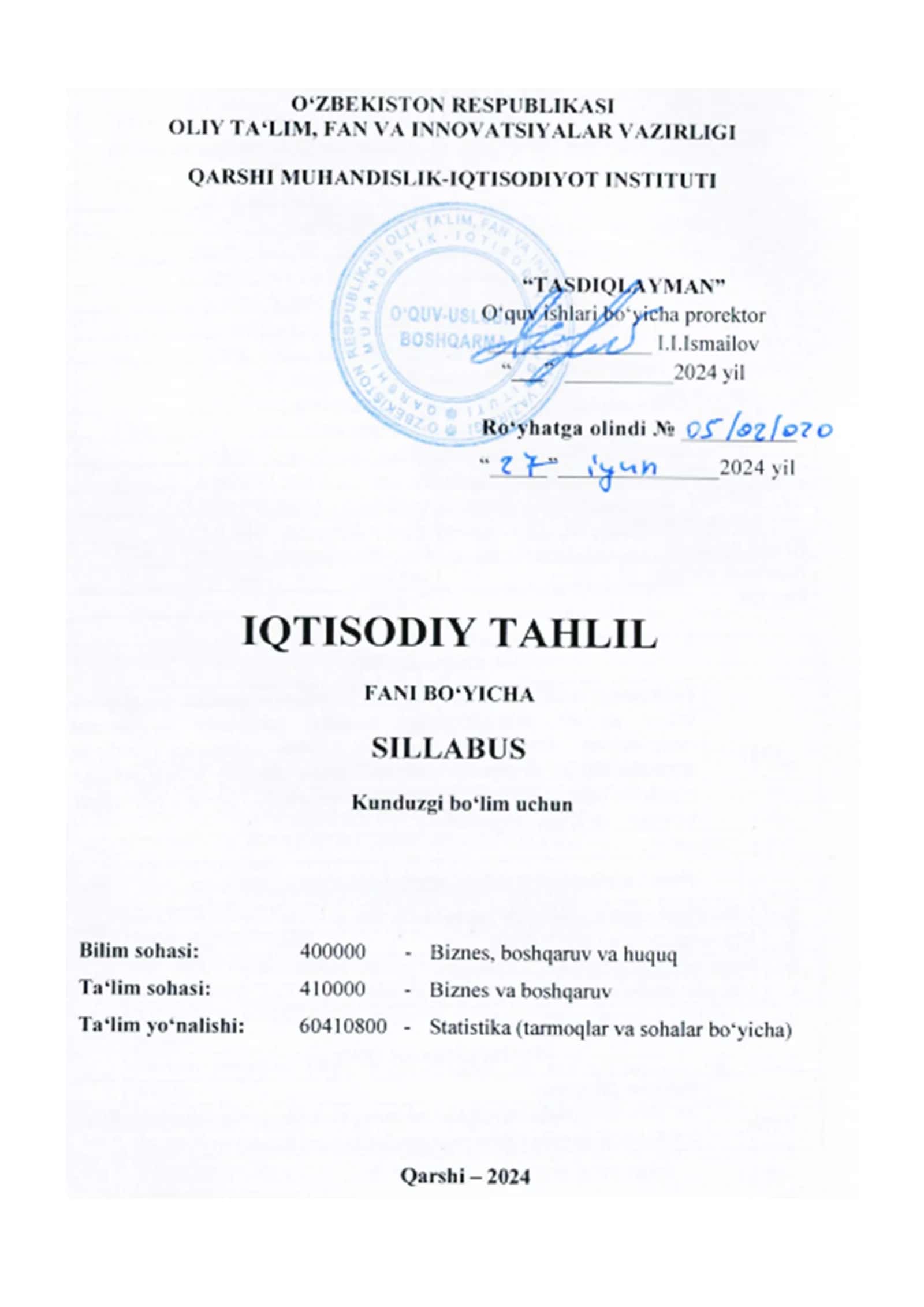 Iqtisodiy tahlil 1