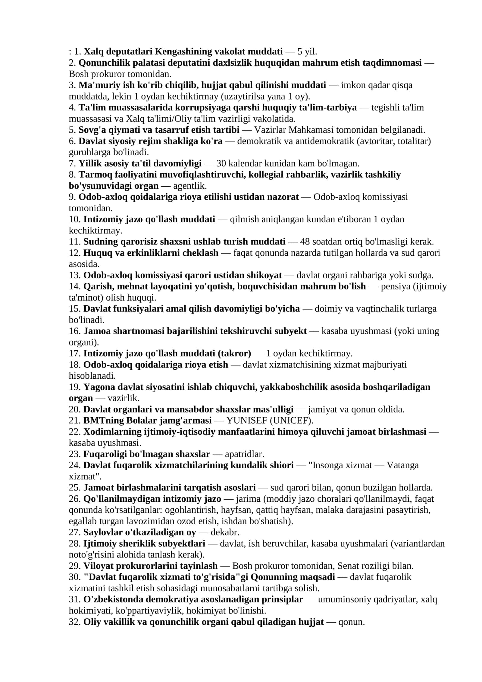 ARGOS test javoblari Milliy qonunchilik 1