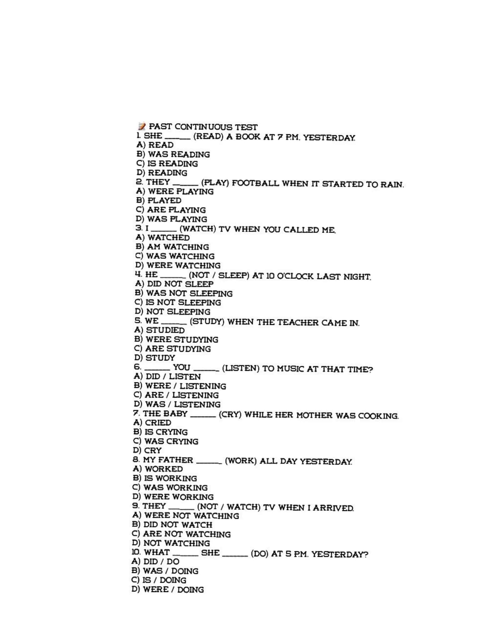 English test 1