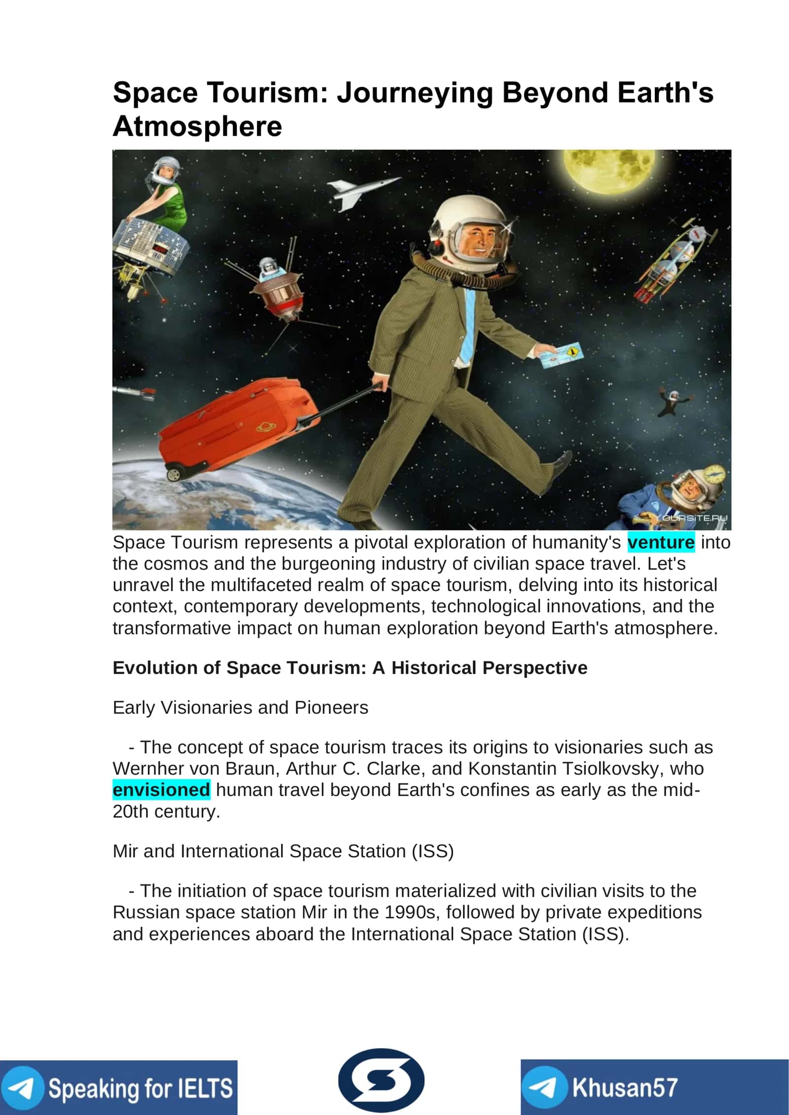 Space Tourism: Journeying Beyond Earth's Atmosphere 1