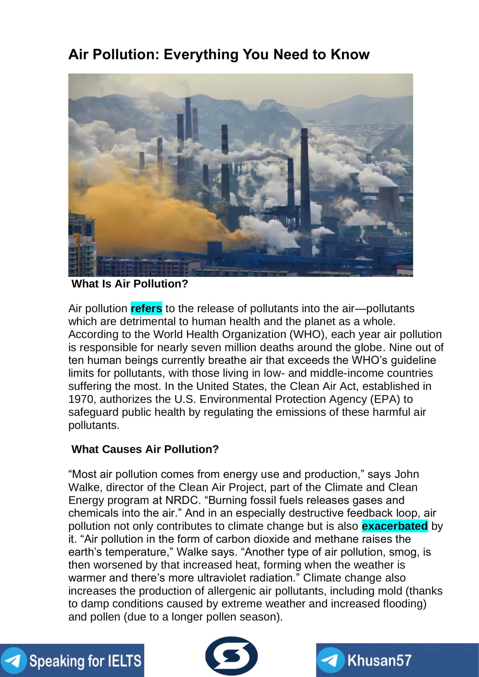 Mavzu: Air Pollution: Everything You Need to Know 1