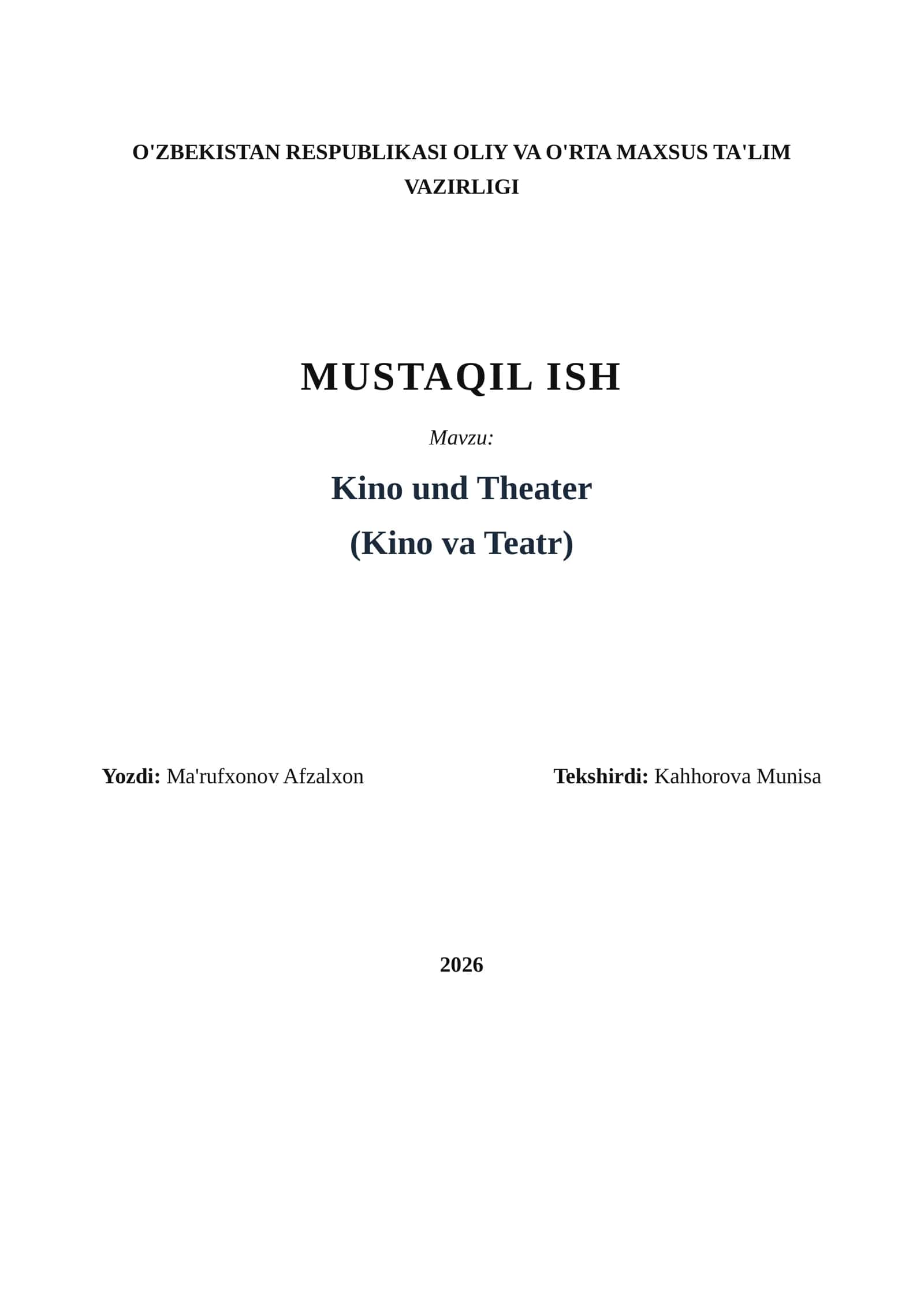 Kino va Teatr 1