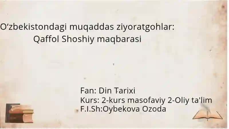 Qaffol Shoshiy maqbarasi