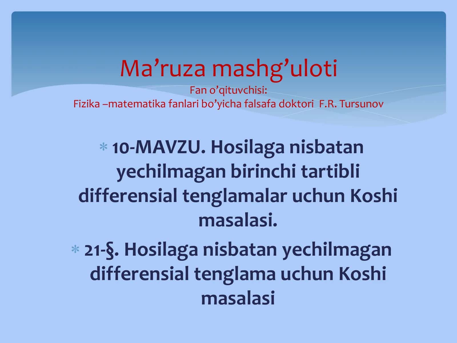 Koshi masalasi 1