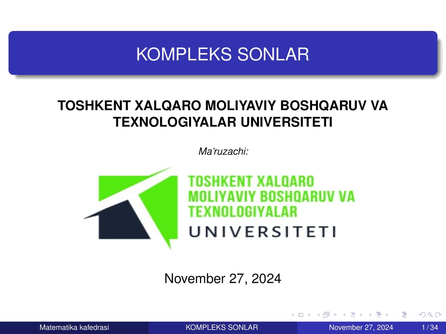 Kompleks Sonlar 1
