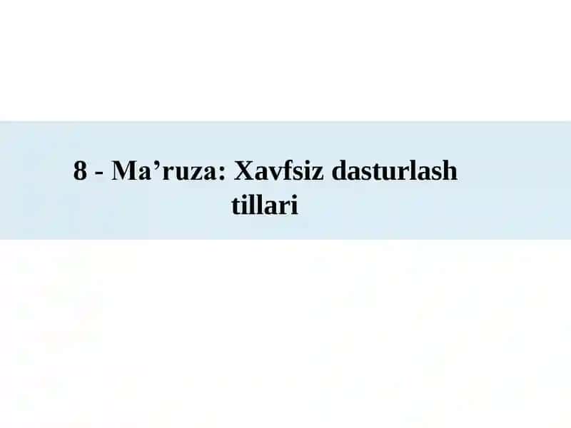 Dasturiy vositalar xavfsizligi