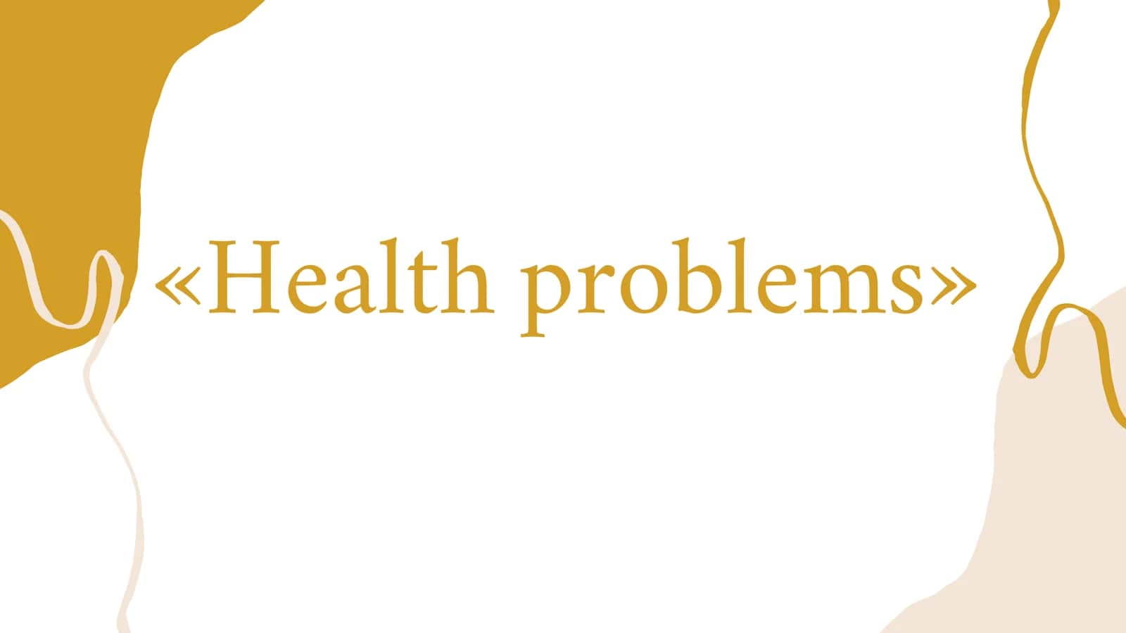Health problems 1