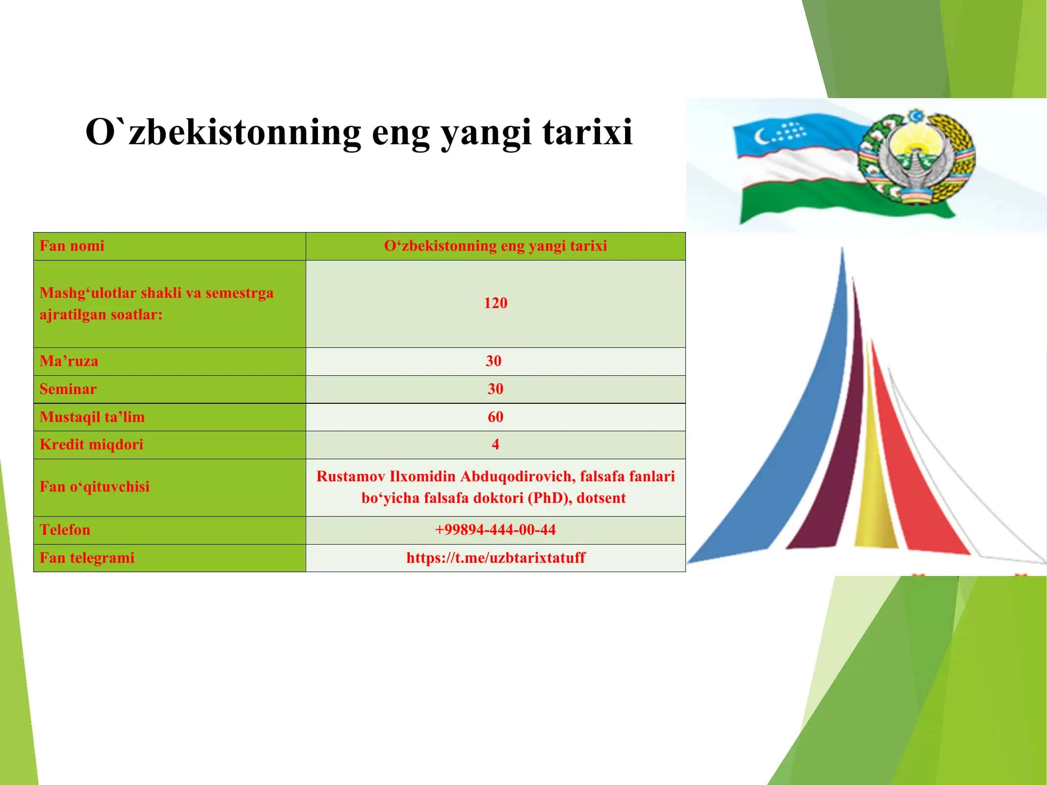 O`zbekistonning eng yangi tarixi 1