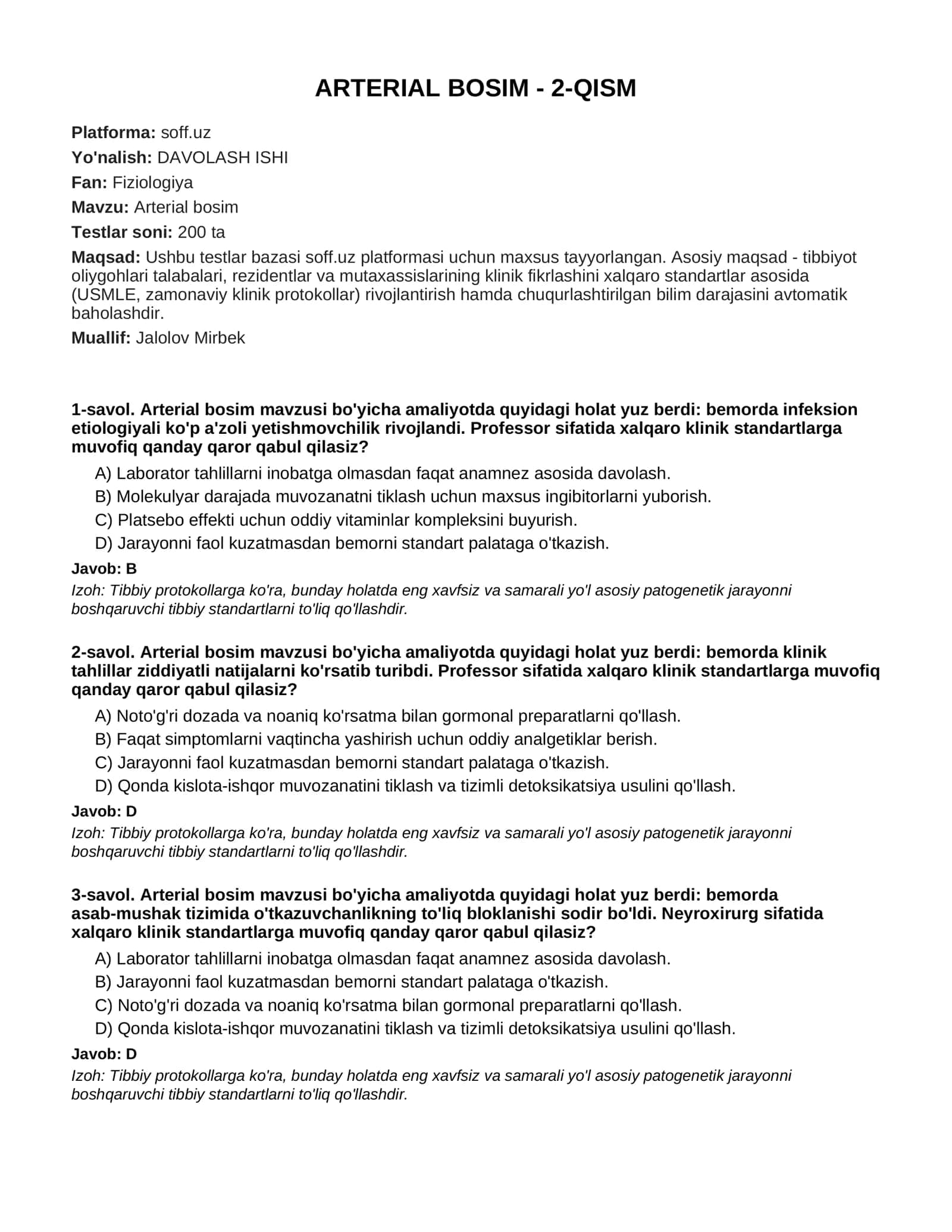 ARTERIAL BOSIM - 2-QISM 1