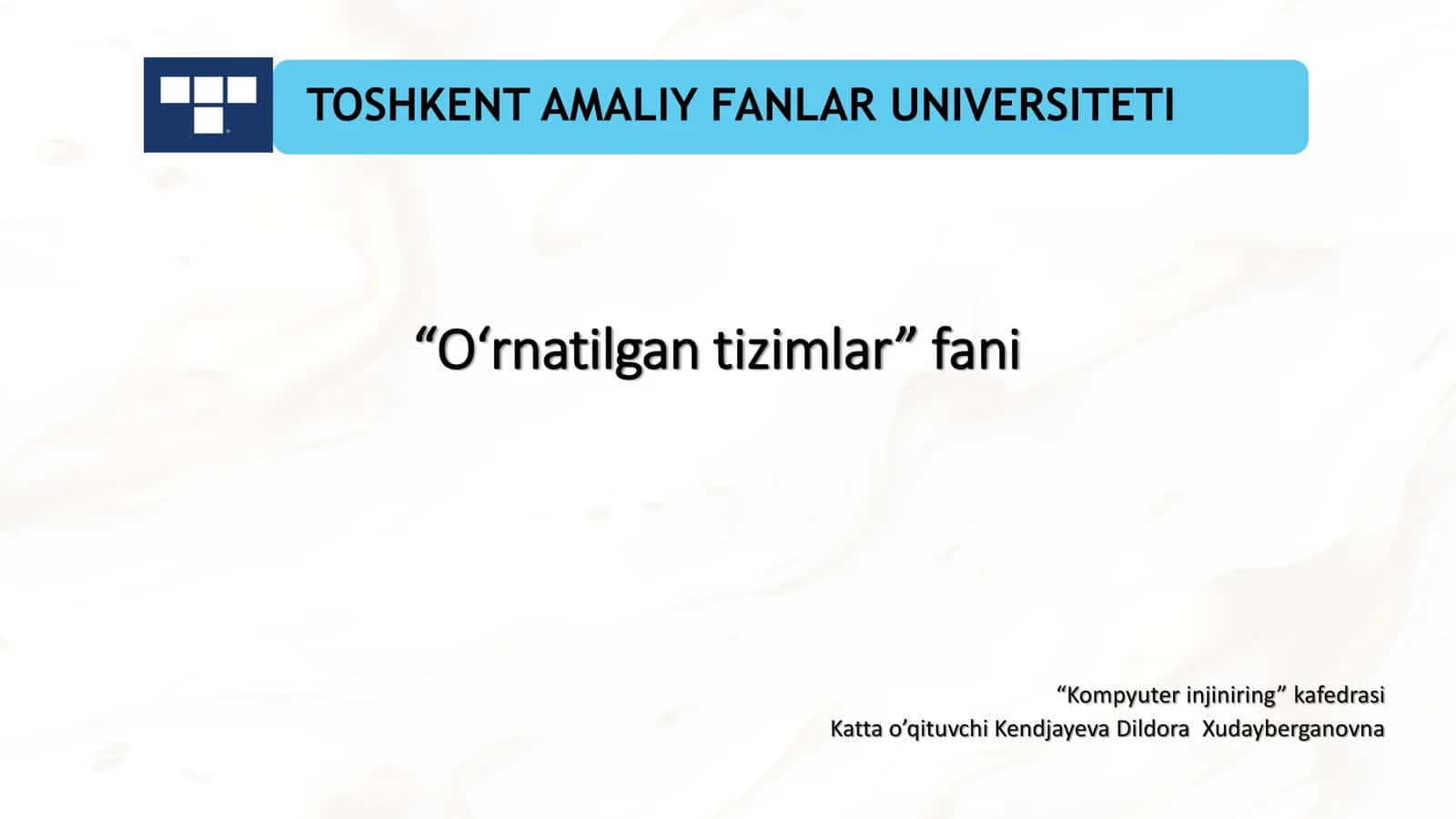 O‘rnatilgan tizimlar 1