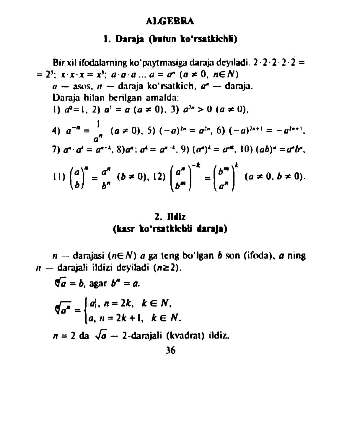 Formulalar kitobi 1