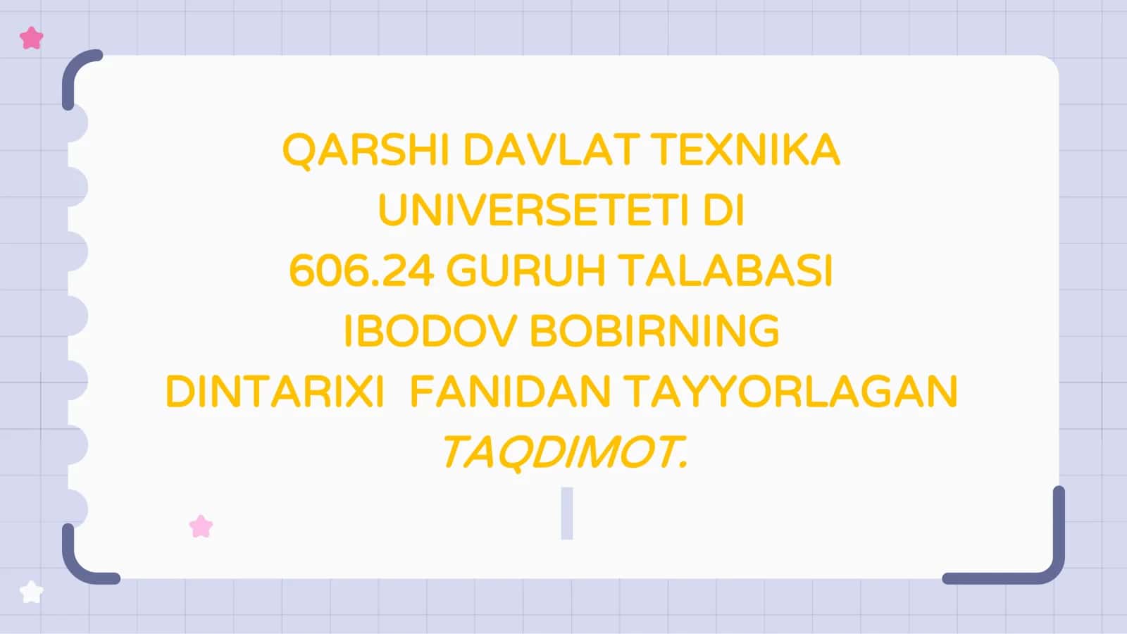 Ta'lim Mavzusi 1