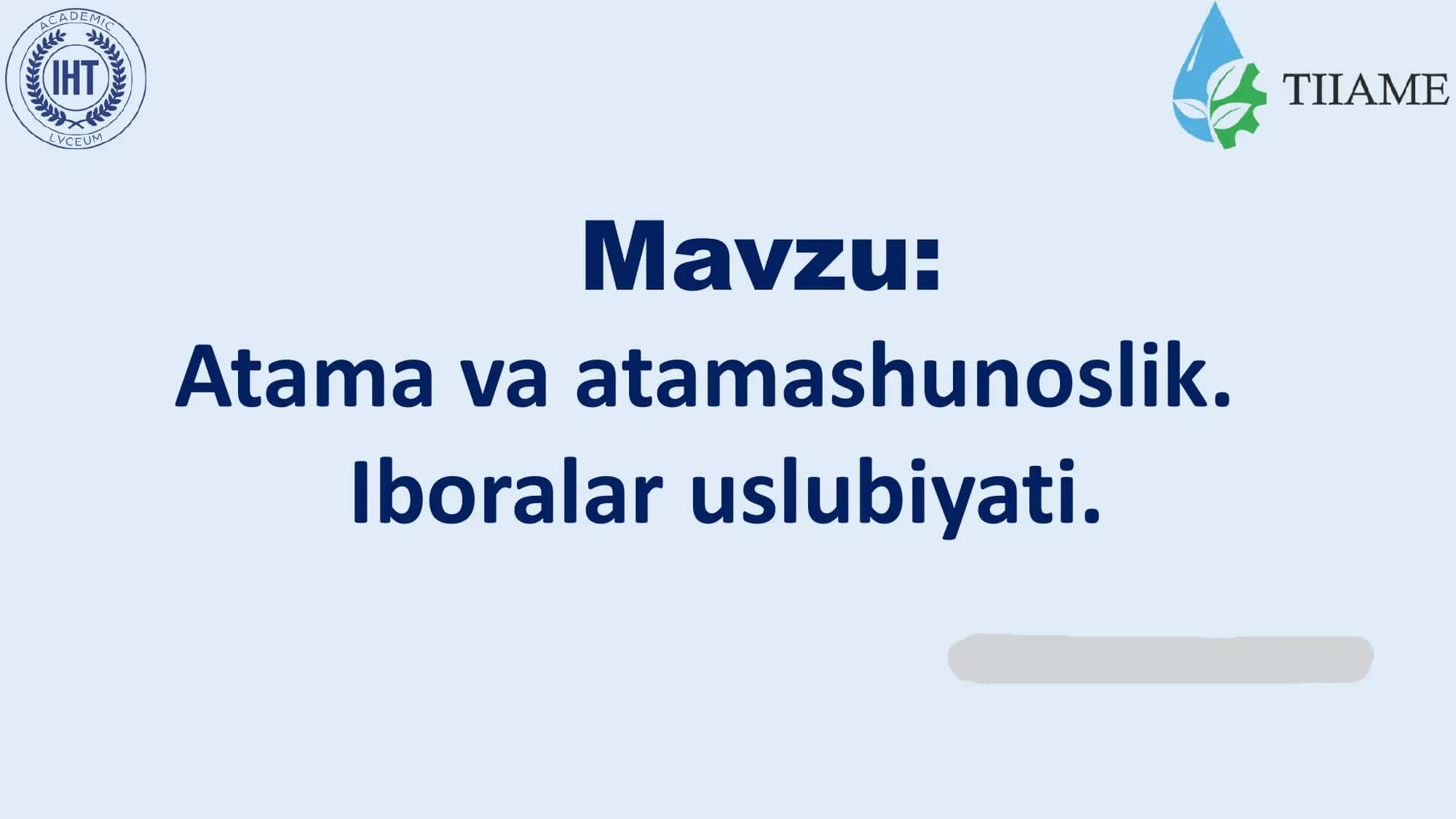 Atama va atamashunoslik 1