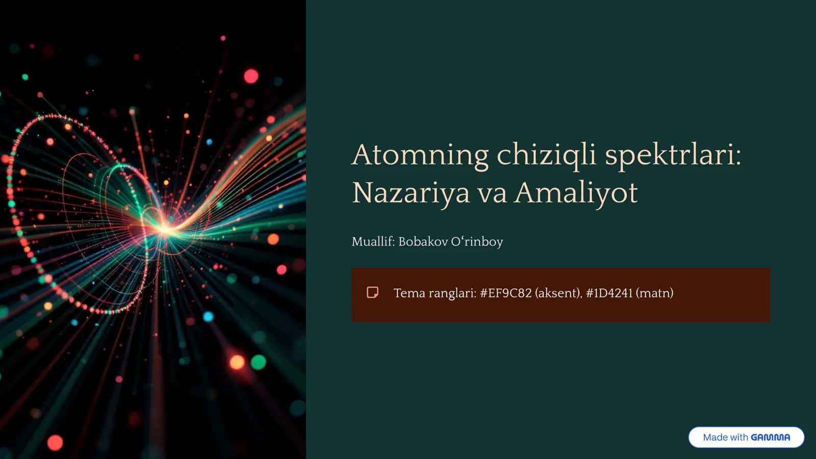 Atomning chiziqli spektrlari 1