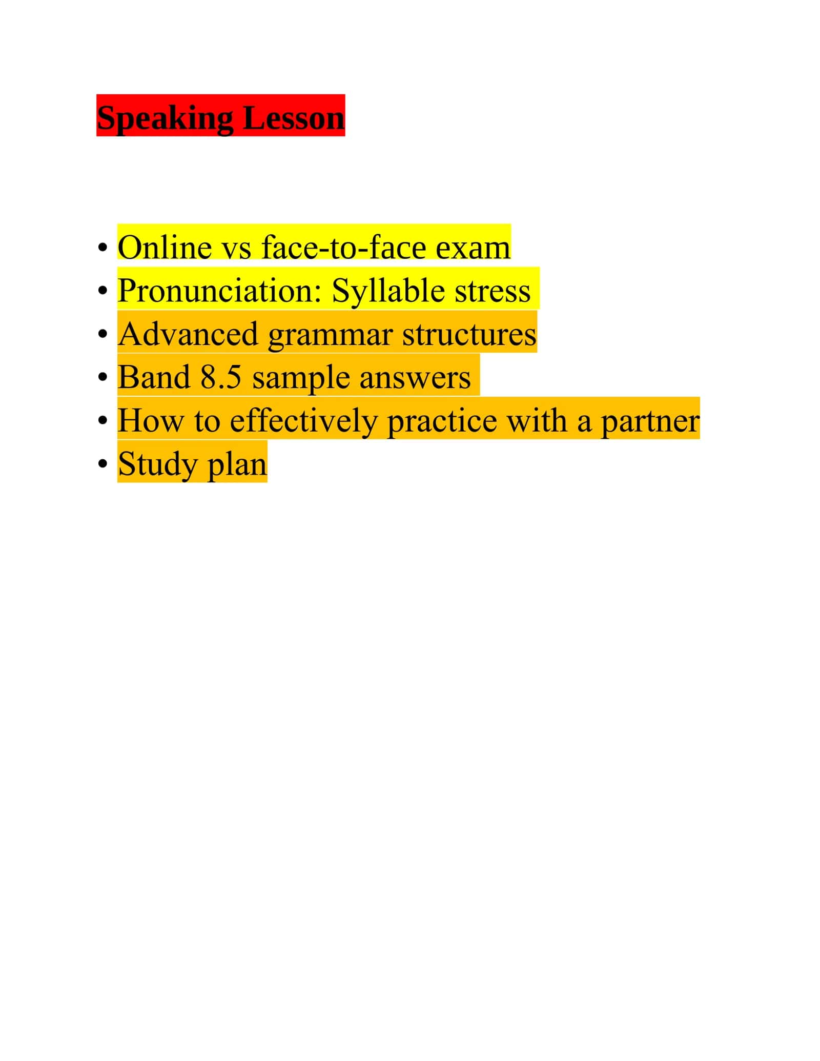 Pronunciation: Syllable stress 1