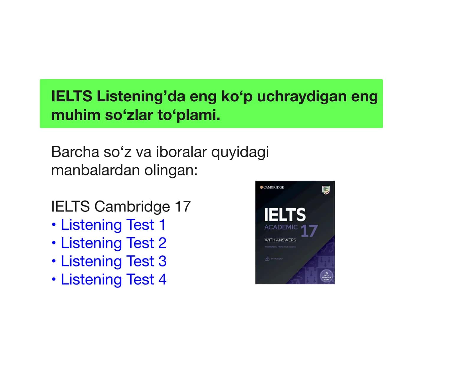 IELTS Listening 1