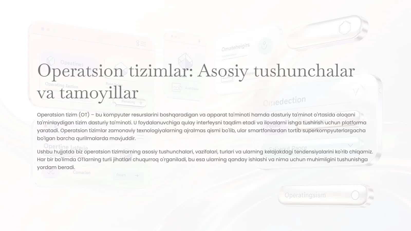 Operatsion tizimlar 1