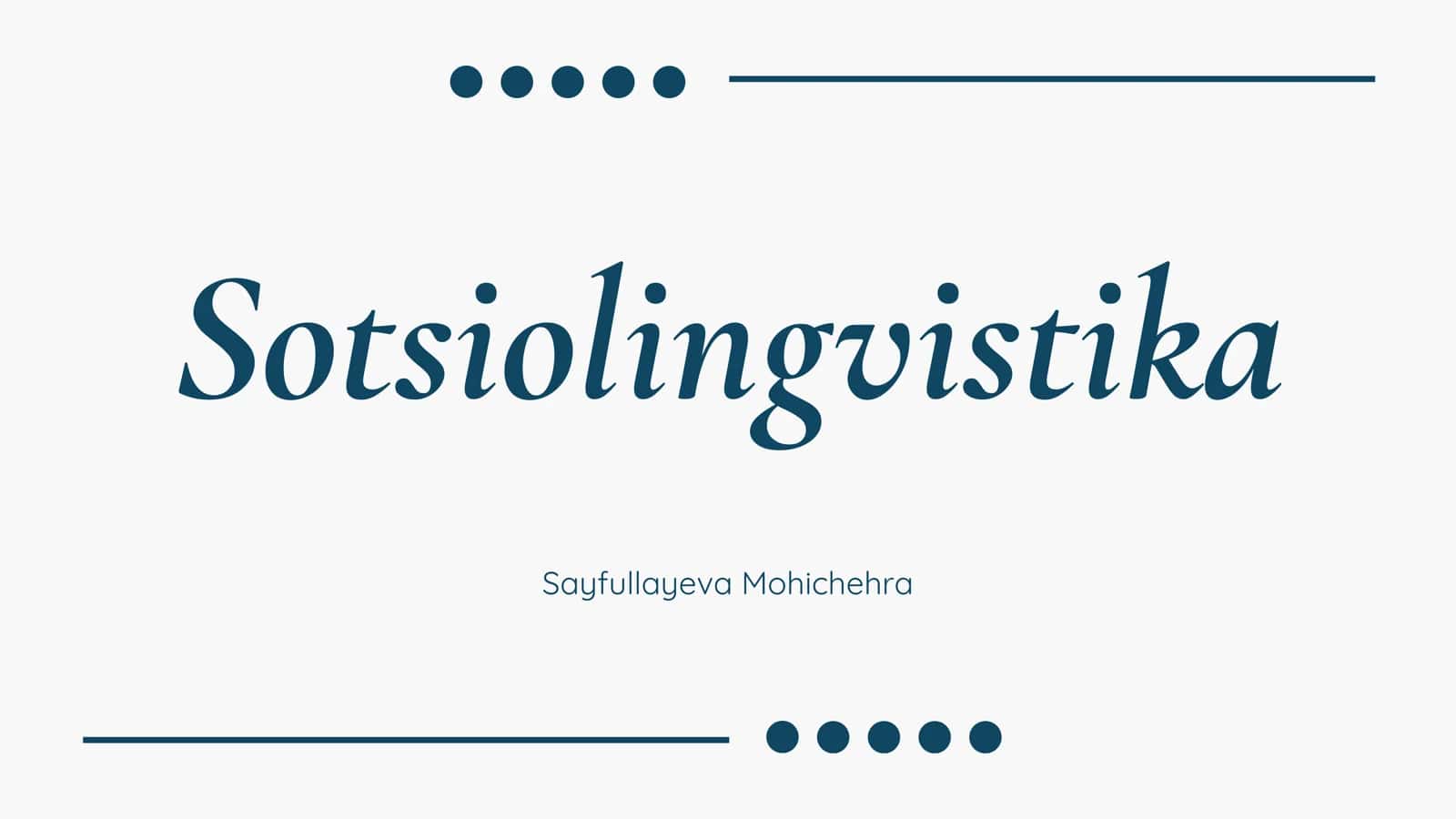 sociolinguistics 1