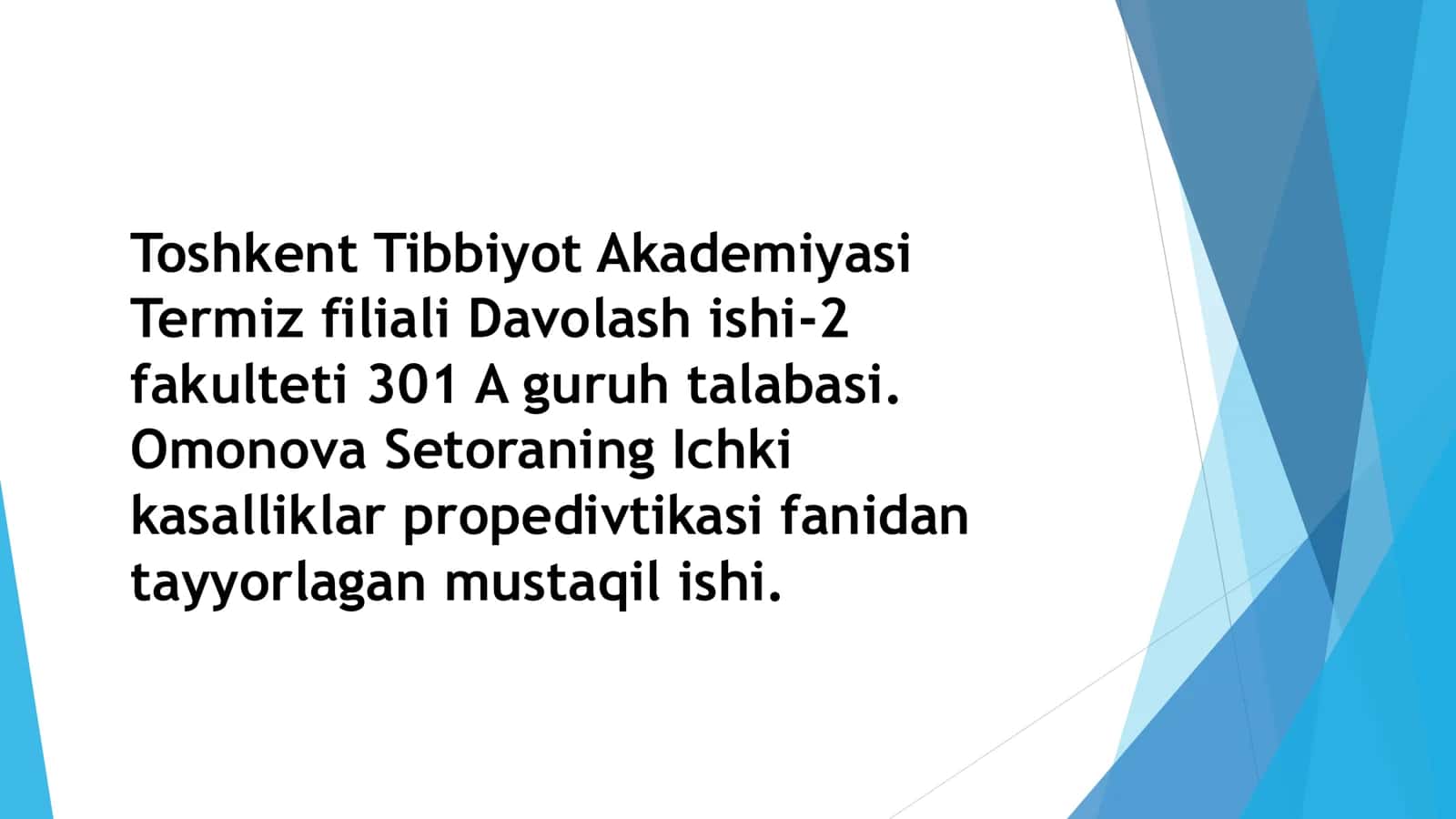 Medani tekshirish usullari 1