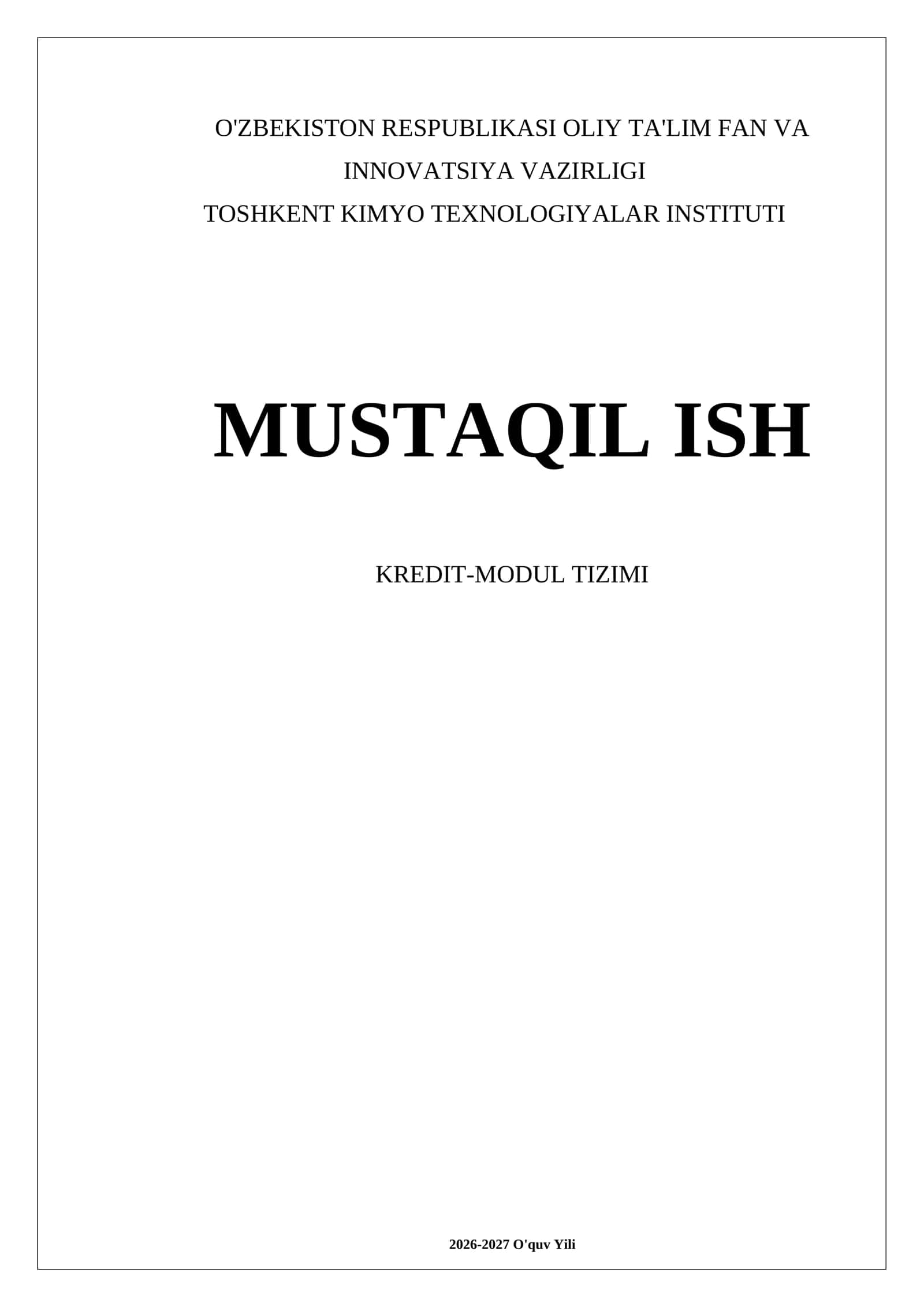 MUSTAQIL ISH 1
