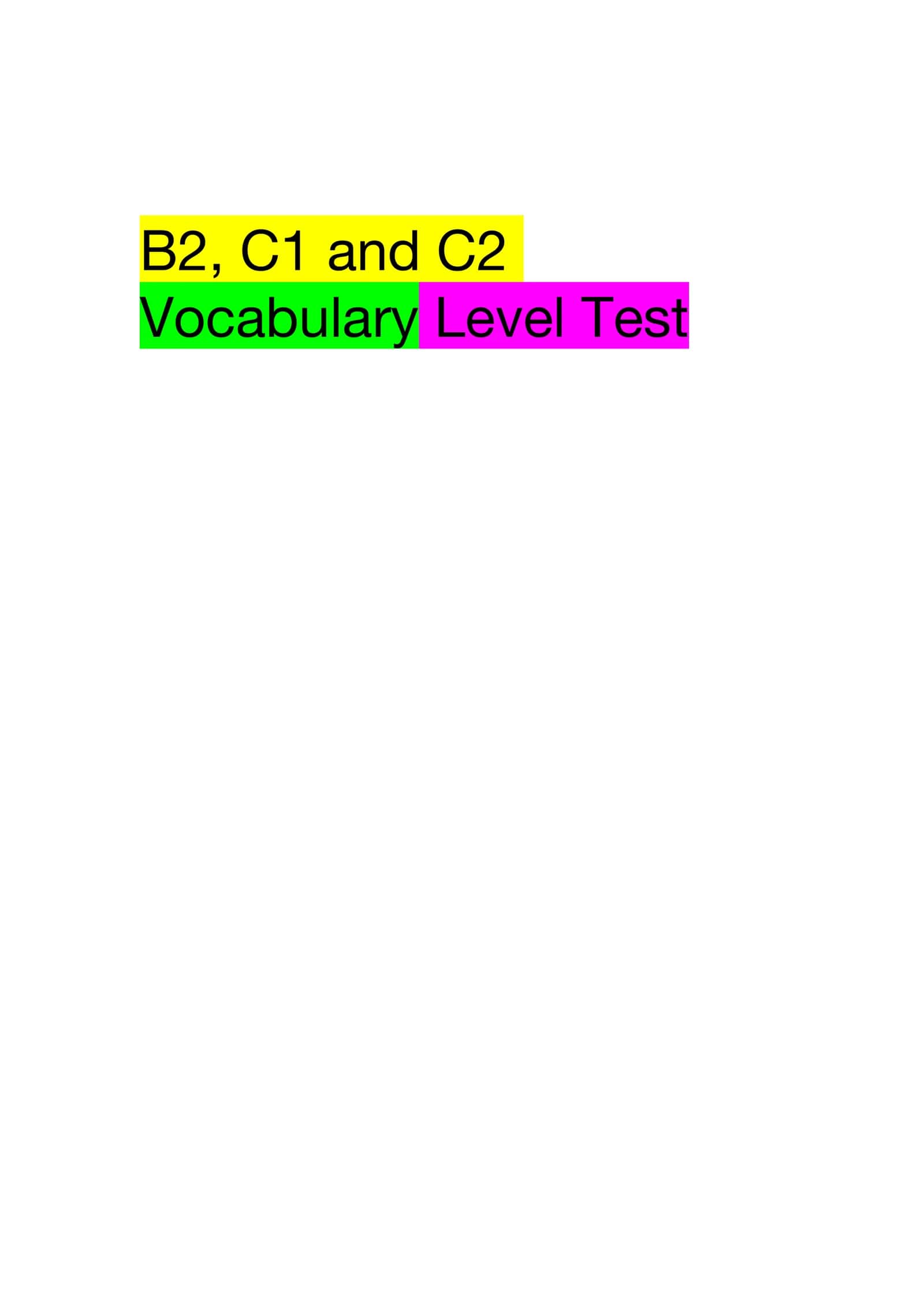 Vocabulary Level Test 1