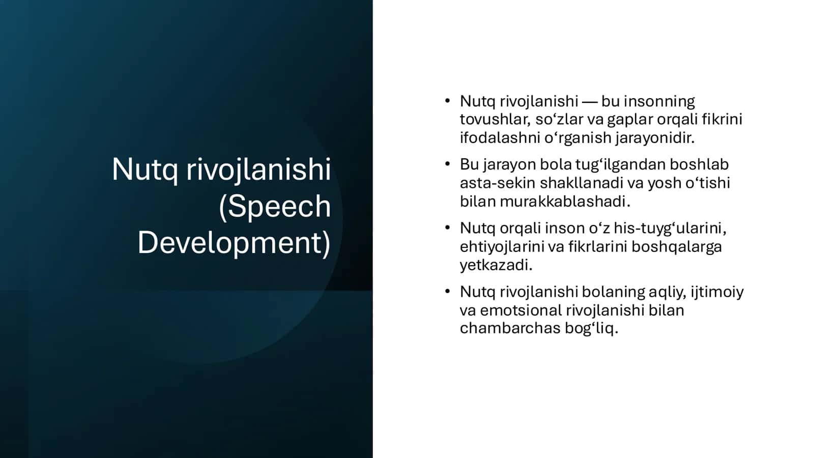 Nutq rivojlanishi 1