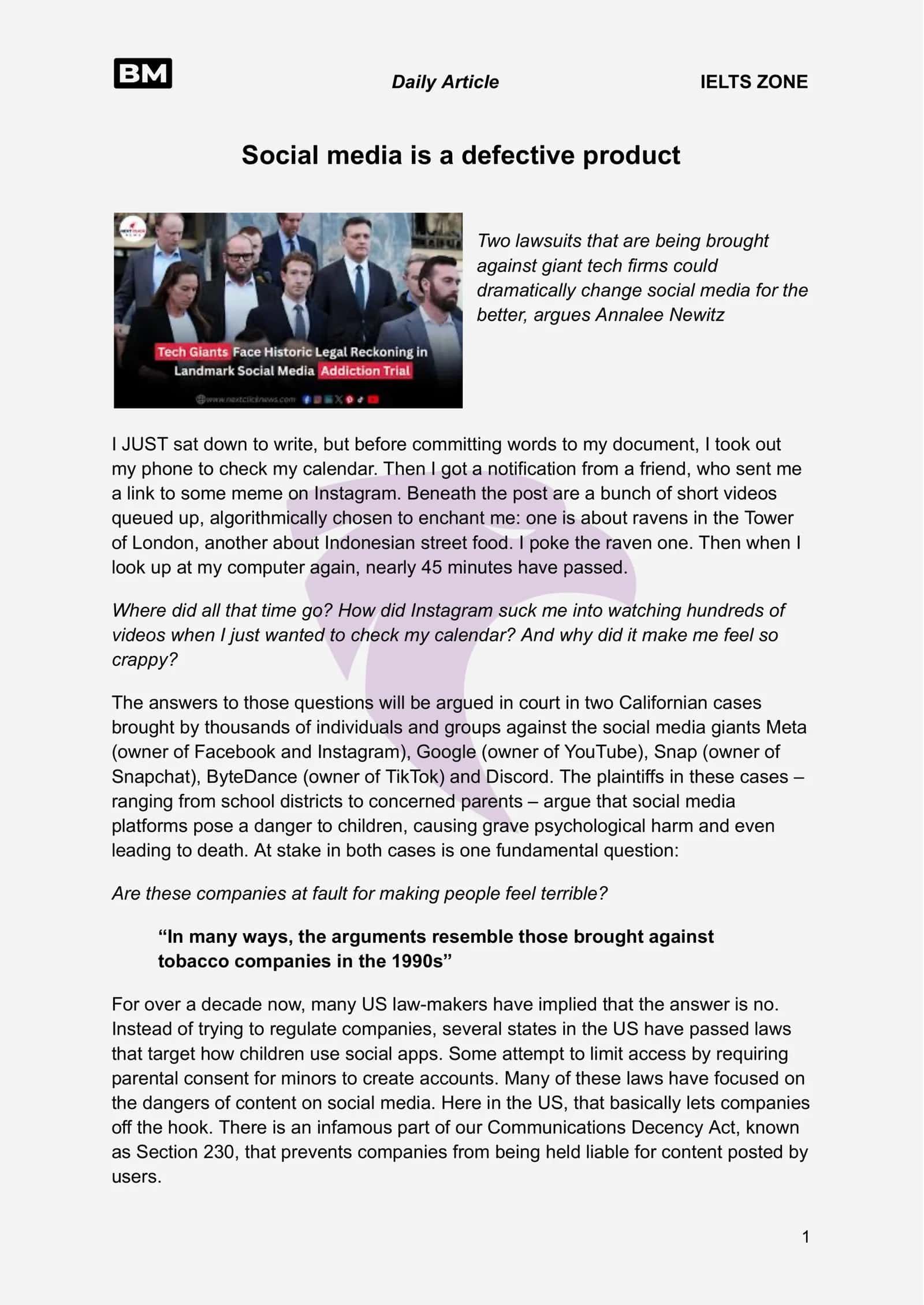 Daily Article IELTS ZONE 1