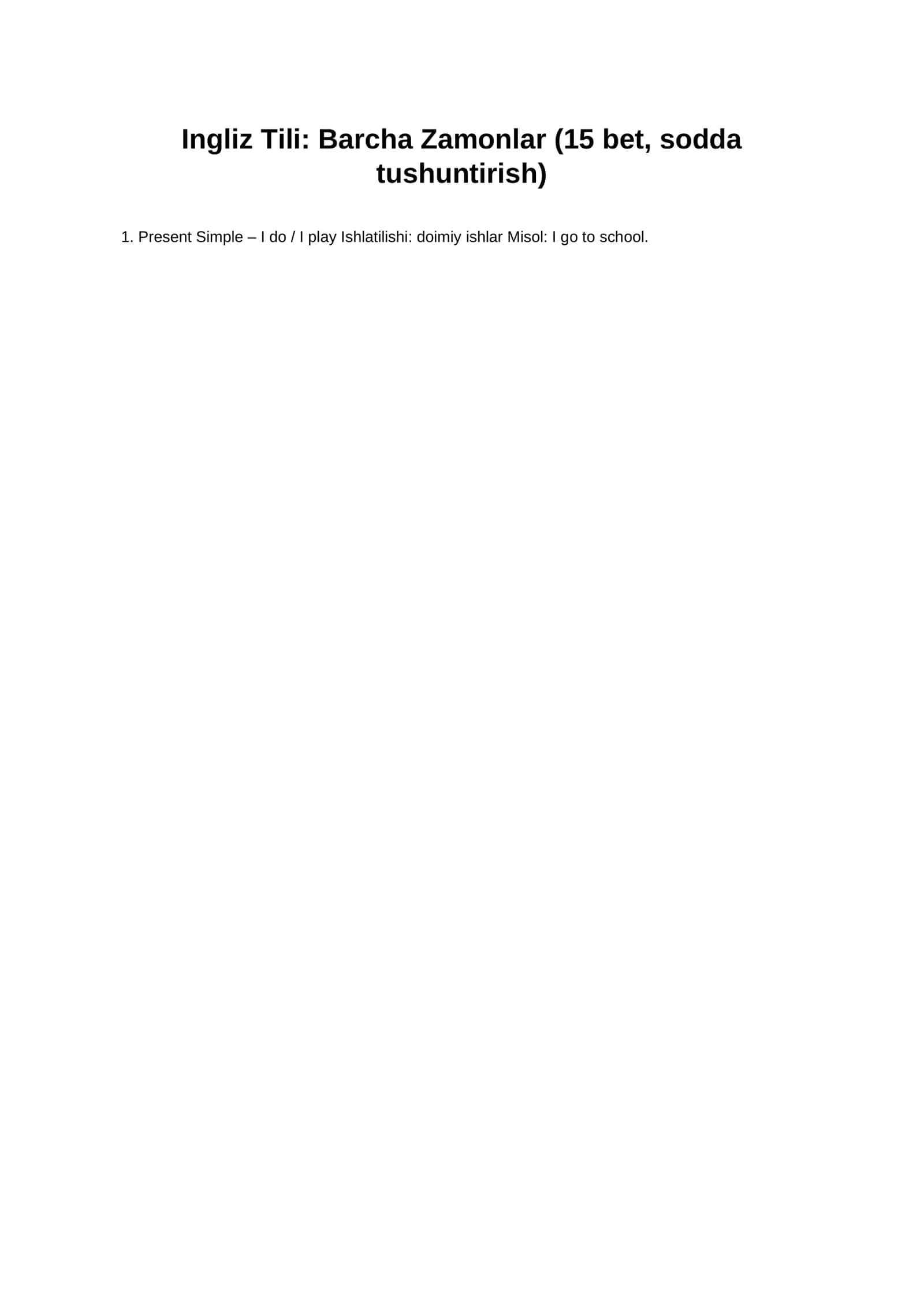English tenses zamonlar 1