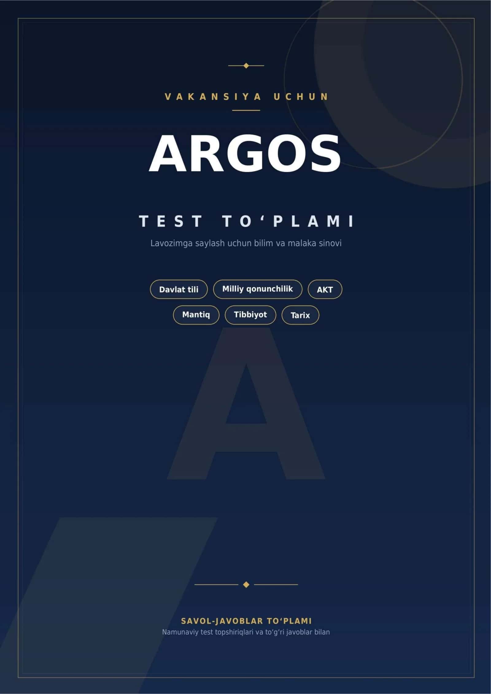 Argos test javoblari - 2026 1