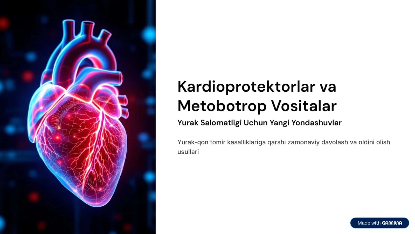 Kardioprotektorlar va Metobotrop Vositalar 1