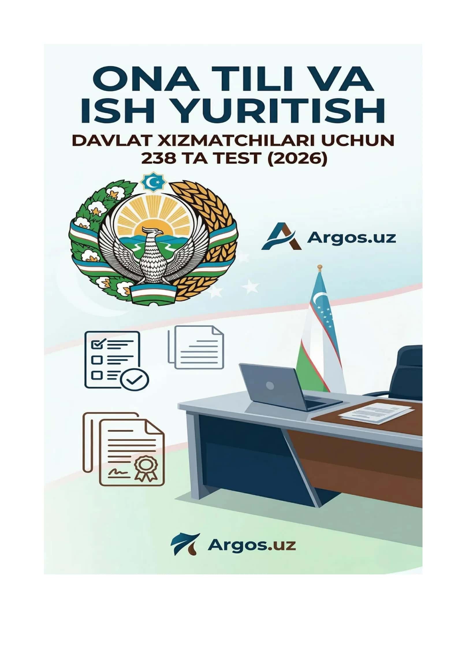 Davlat xizmatchilari uchun Ona tili va Ish yuritish 238 ta test 2026 (Javoblari bilan) 1