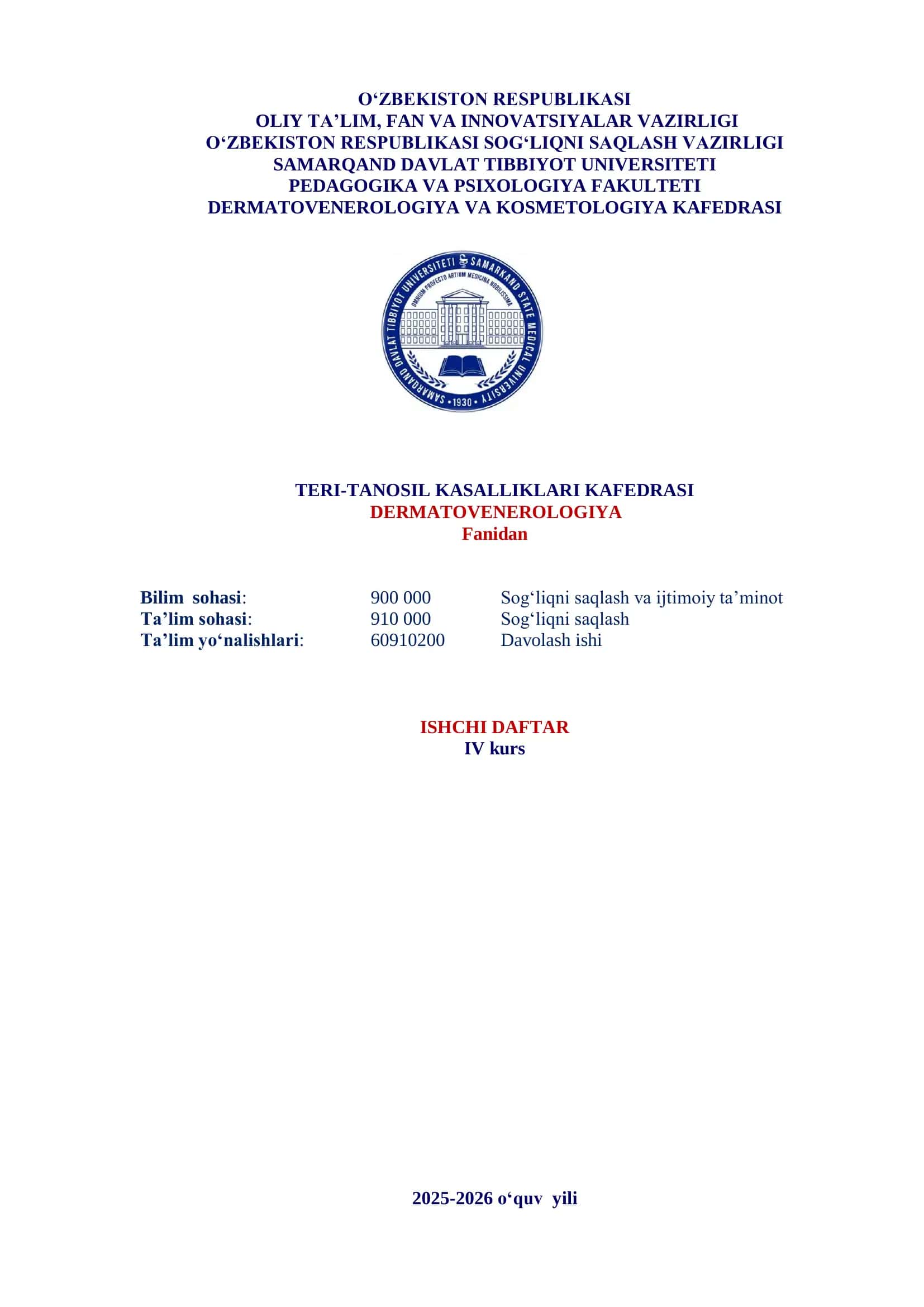 DERMATOVENEROLOGIYA 1