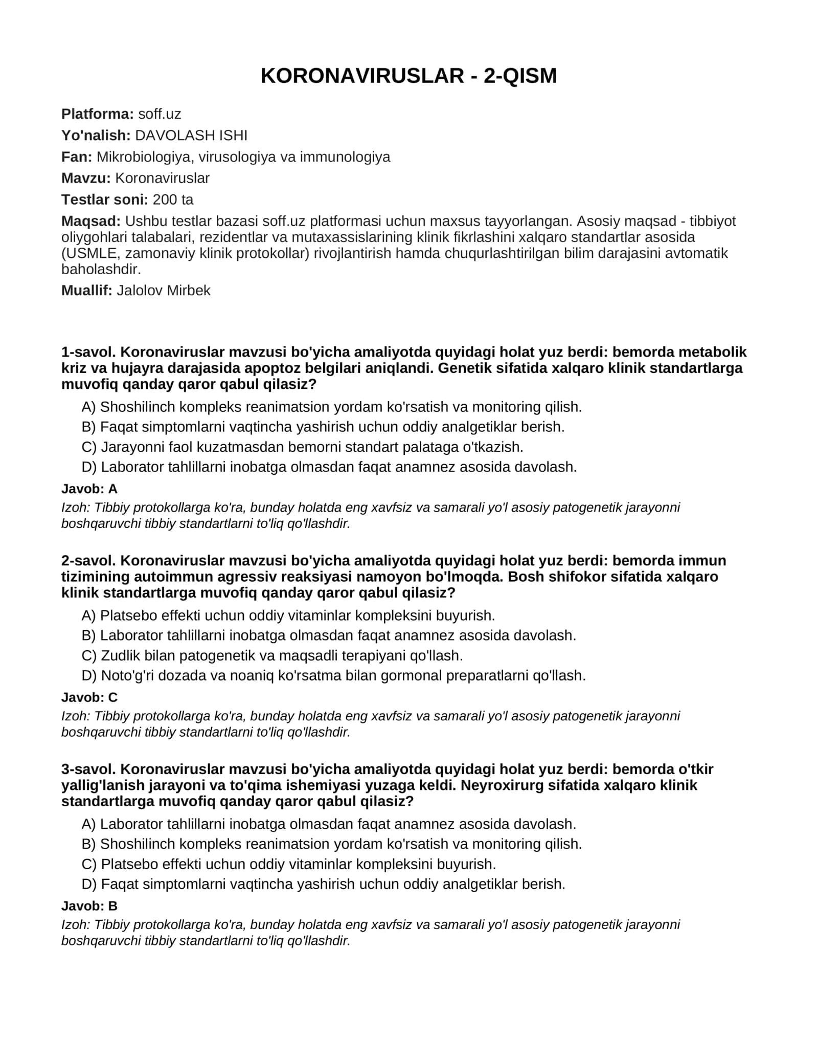KORONAVIRUSLAR - 2-QISM 1