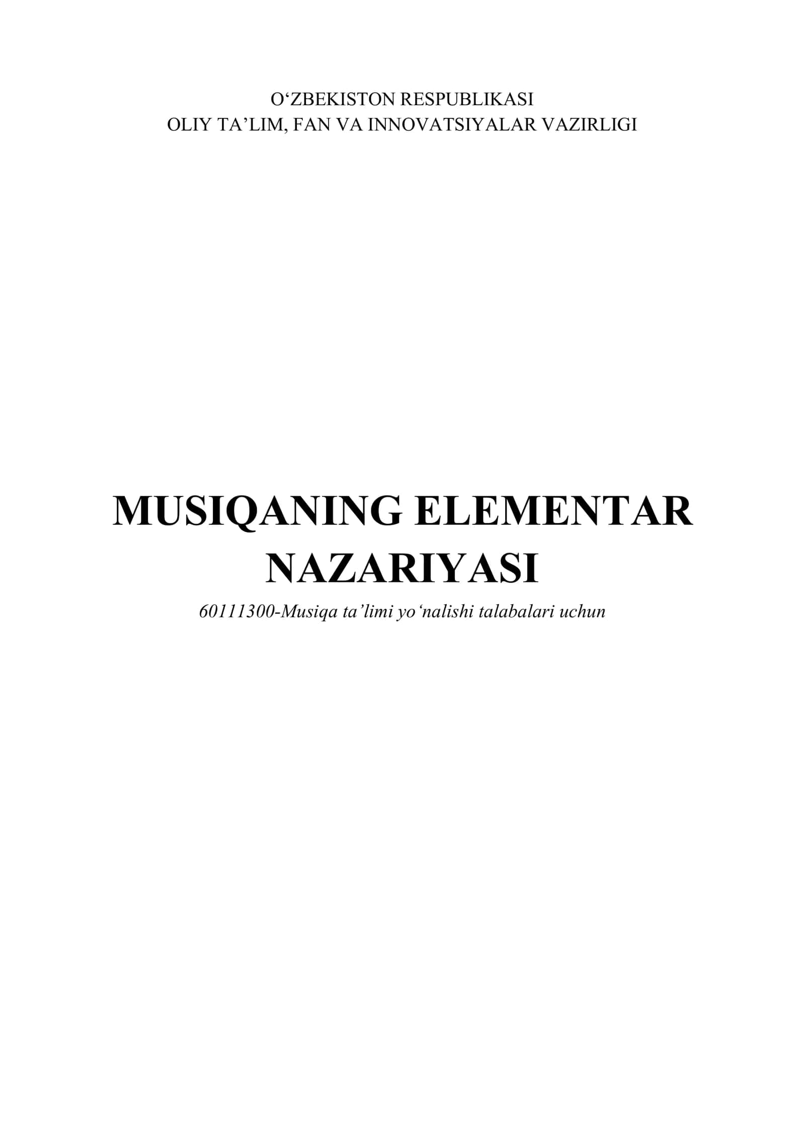 Musiqаning Elementаr Nаzаriyаsi 1