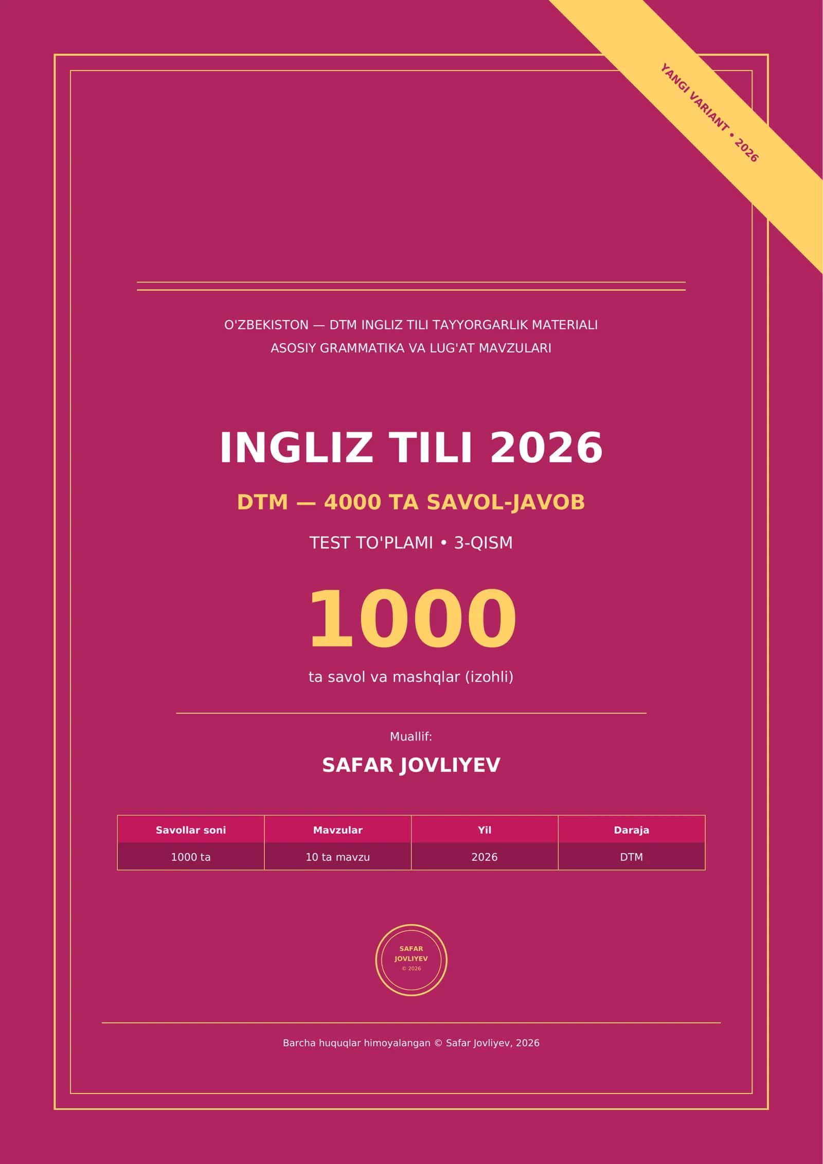 INGLIZ TILI 2026 1