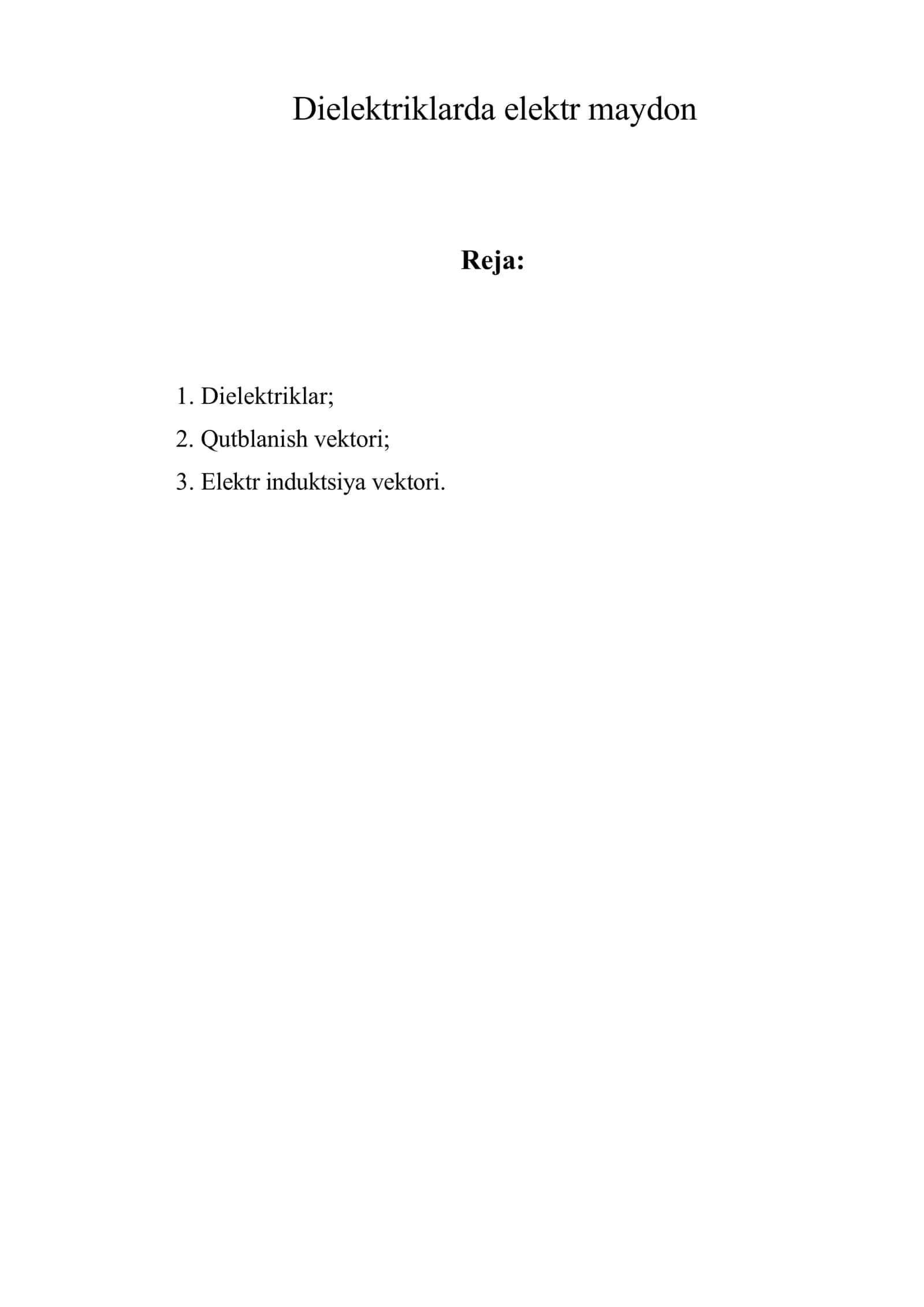 Dielеktriklаrdа elеktr mаydоn 1