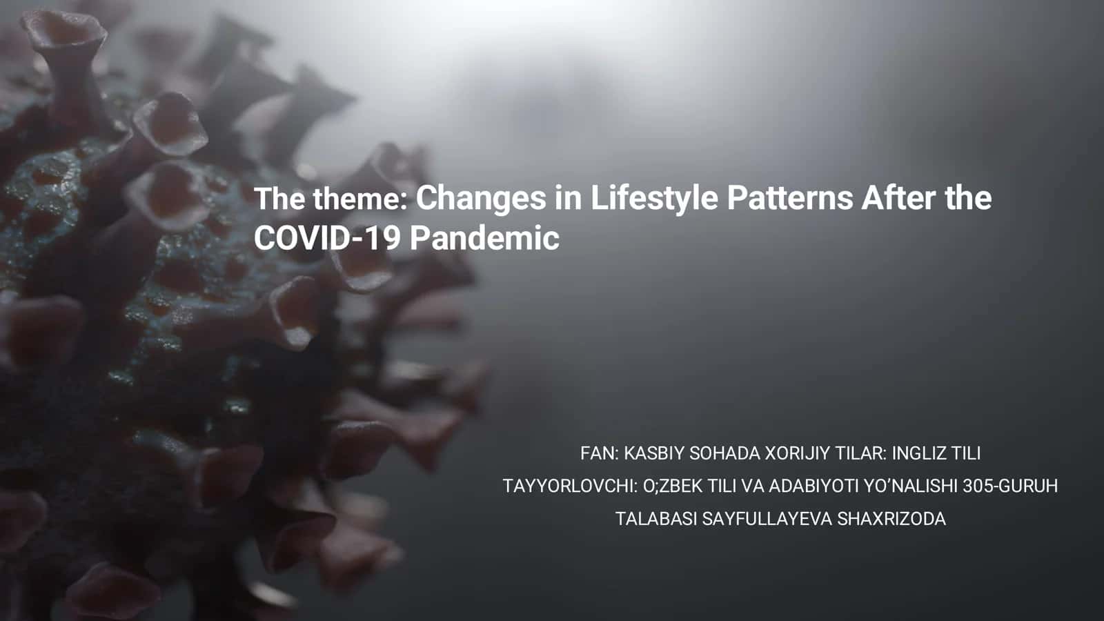 Changes in Lifestyle Patterns After the COVID-19 Pandemic 1