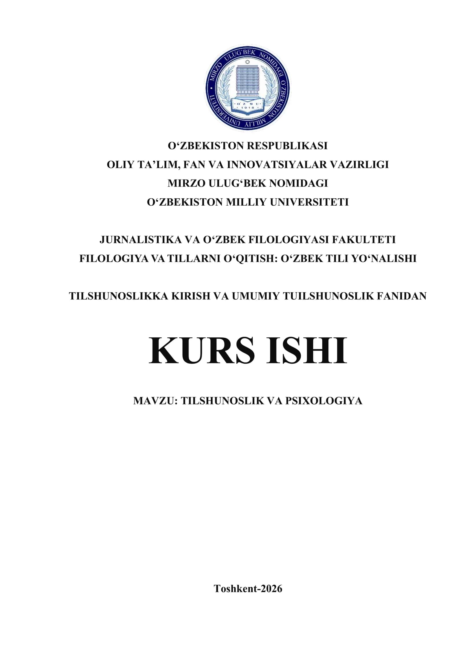 TILSHUNOSLIK VA PSIXOLOGIYA 1