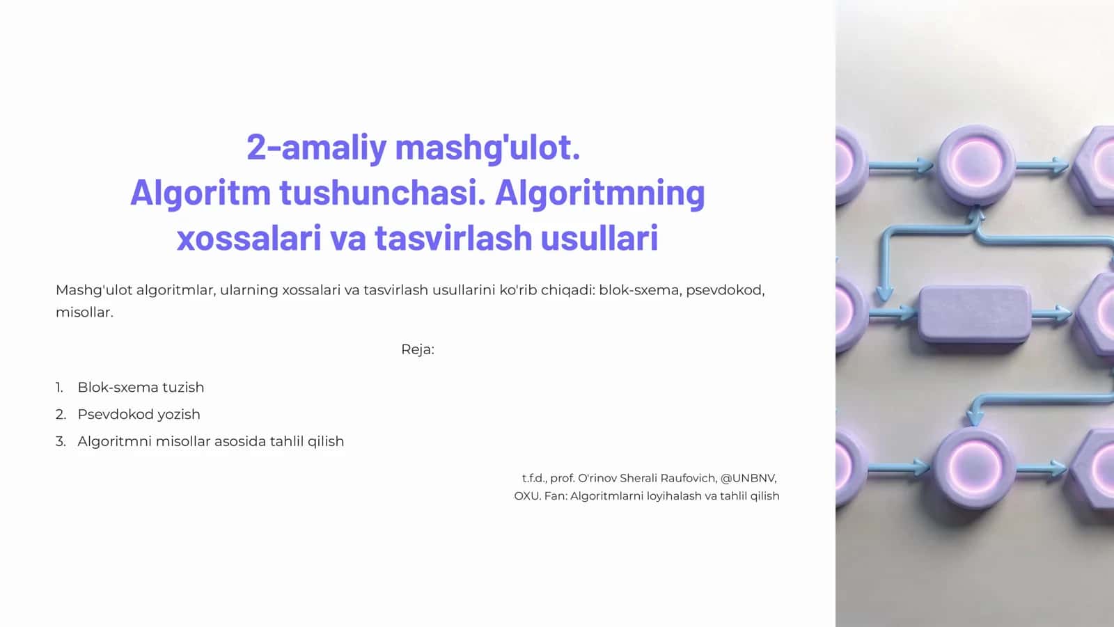 Algoritm tushunchasi 1