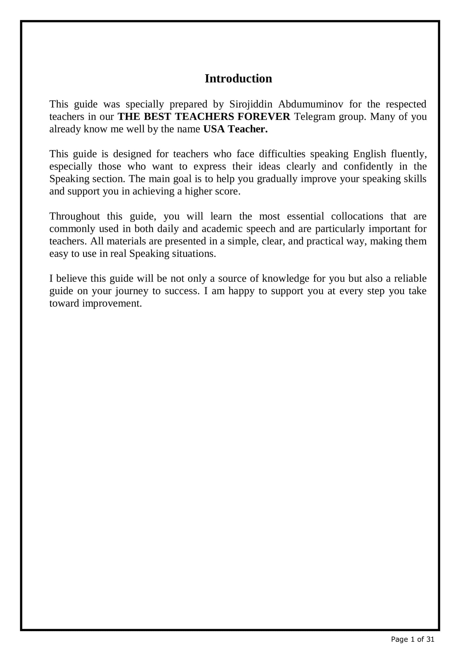 Speaking Section Guide for English Teachers 1